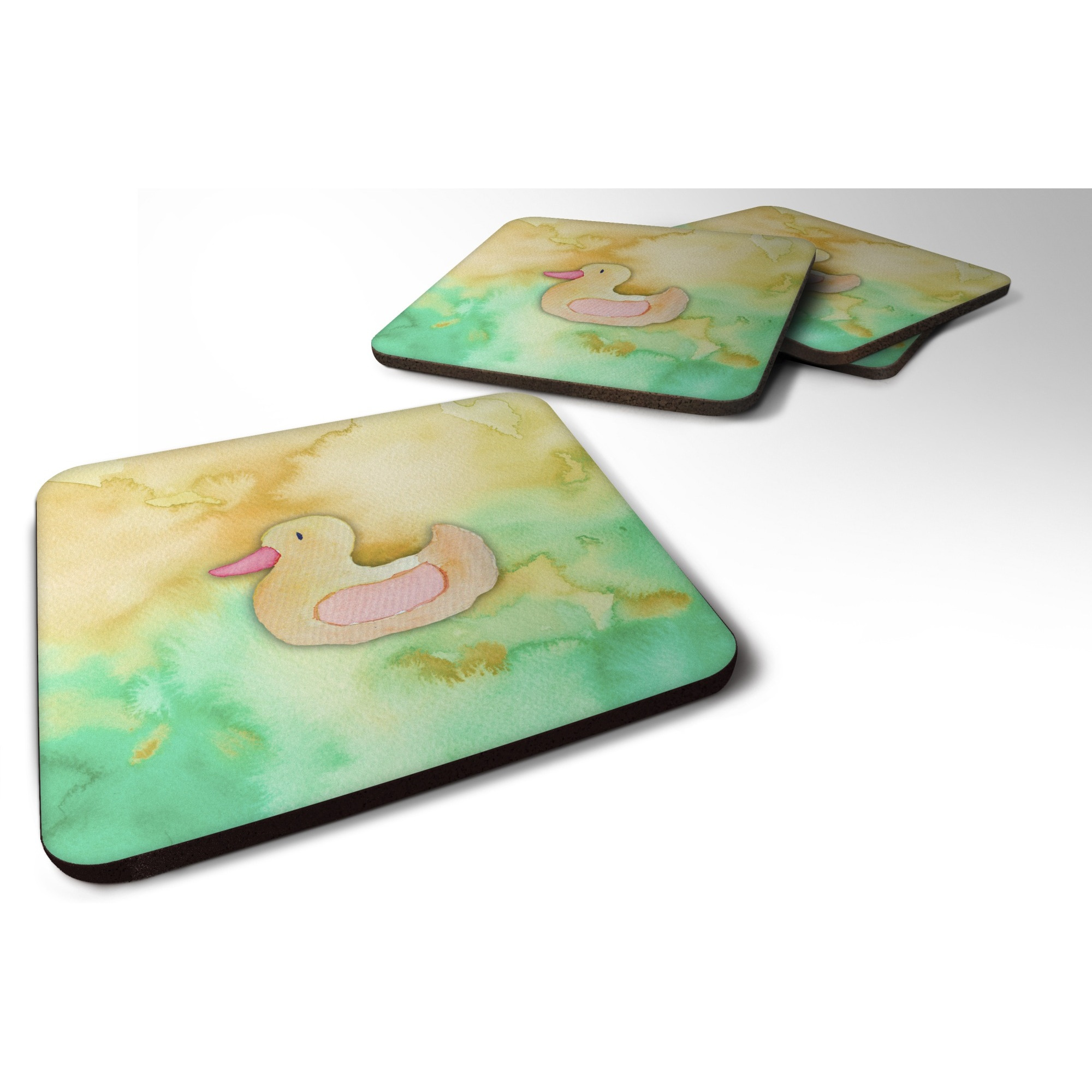 &quotCaroline's Treasures Rubber Duckie Watercolor Decorative coasters, 3.5, Multicolor"