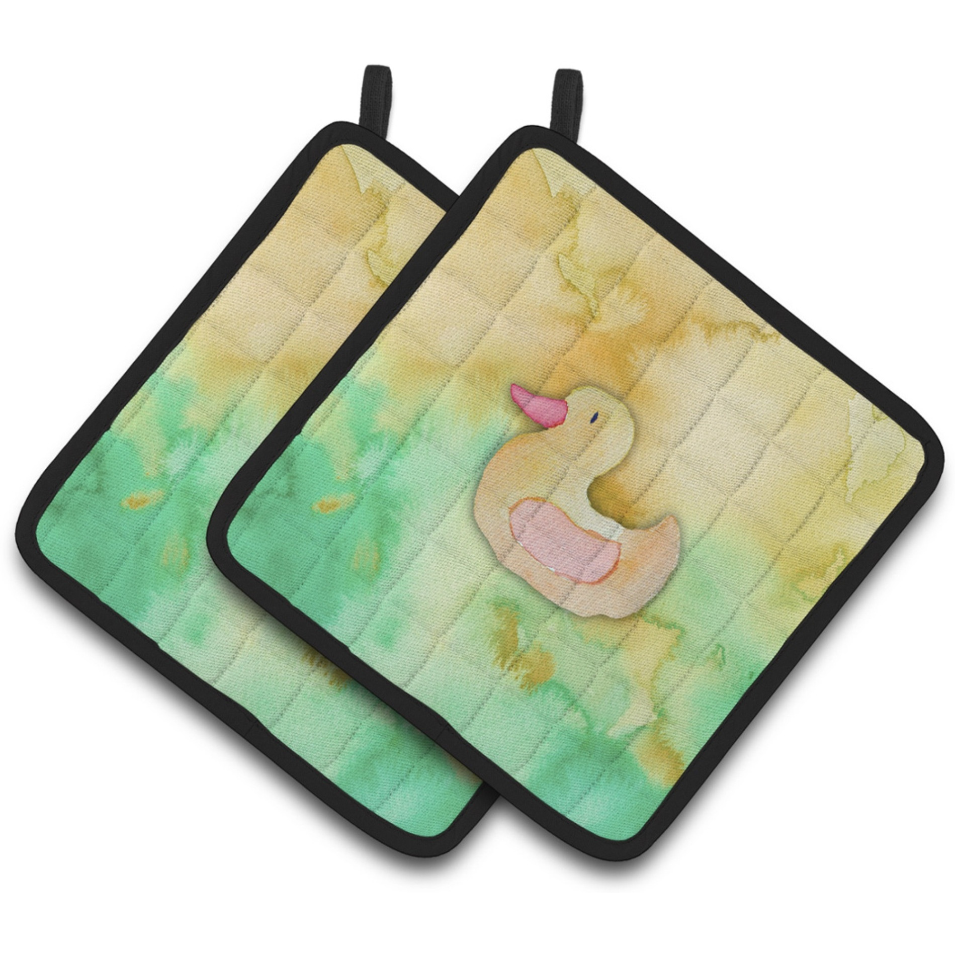 &quotCaroline's Treasures Rubber Duckie Watercolor Decorated pot holder, 7.5"&quotH x 7.5"&quotW, Multicolor"