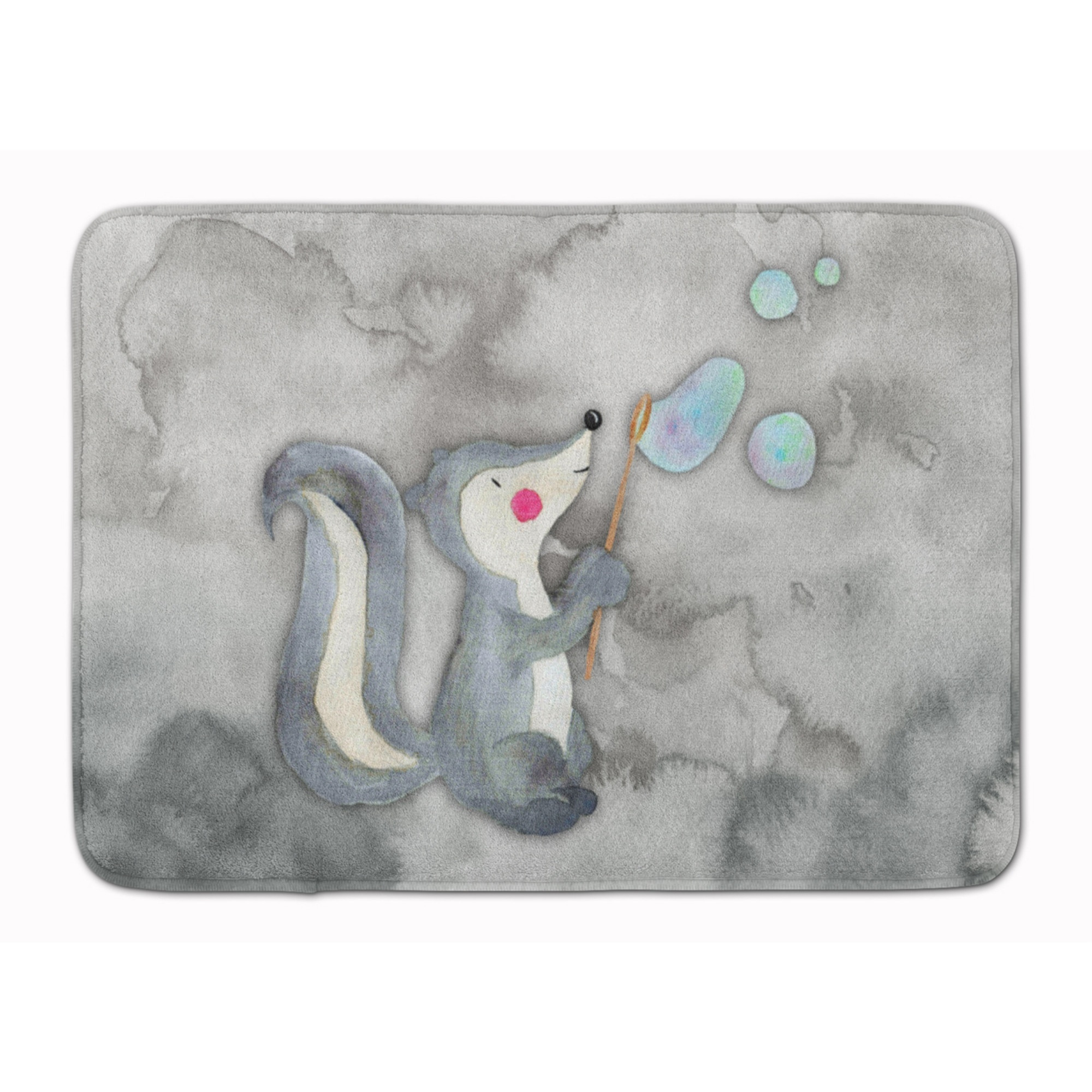 &quotCaroline's Treasures Skunk and Bubbles Watercolor Floor Mat, 19"&quotH x 27"&quotW, Multicolor"