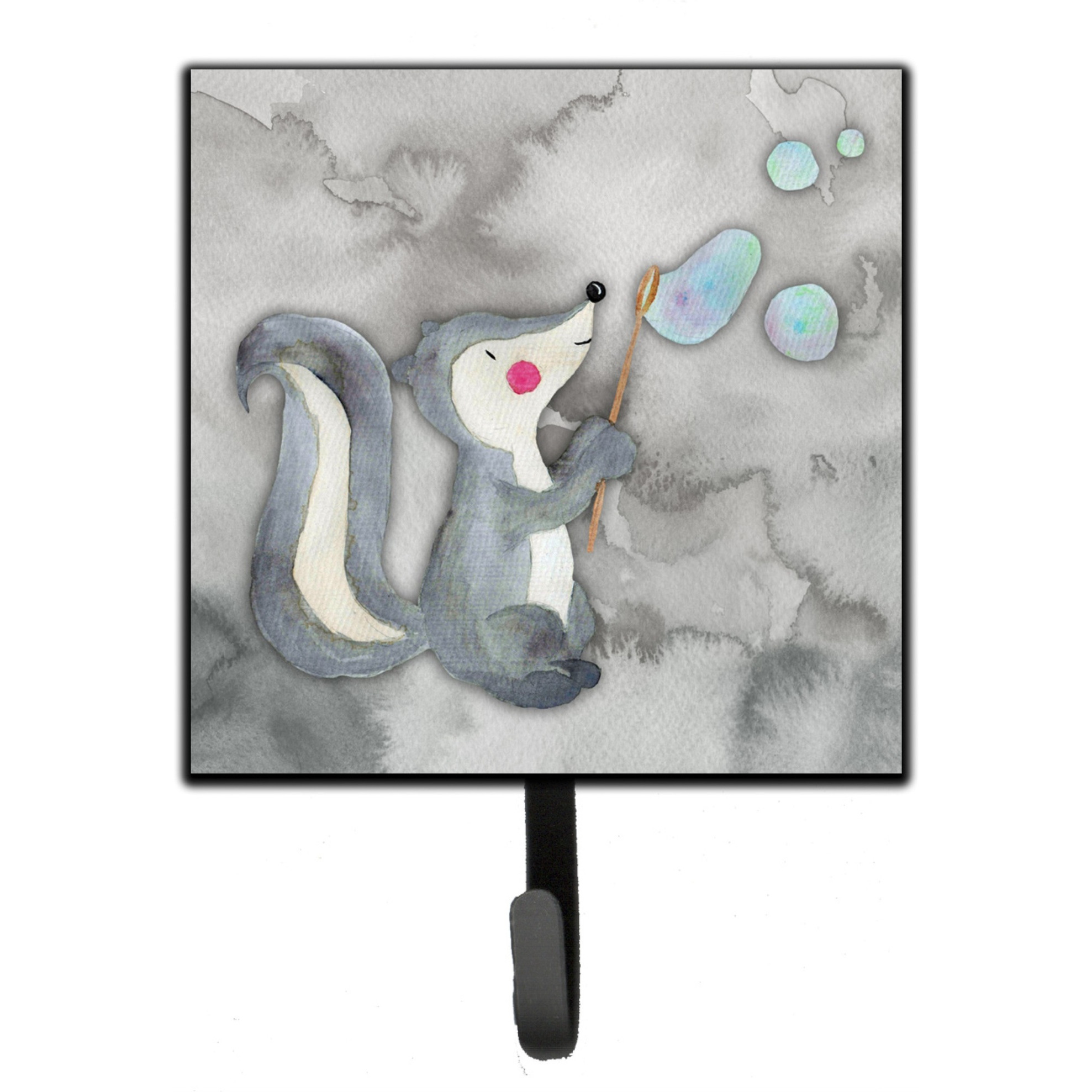 &quotCaroline's Treasures Skunk and Bubbles Watercolor Wall Hook, Small, Multicolor"