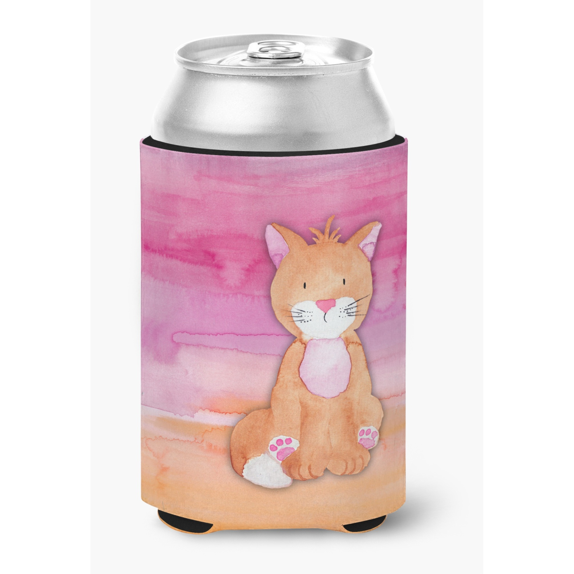&quotCaroline's Treasures Orange Cat Watercolor Decorative Can Hugger, Multicolor"