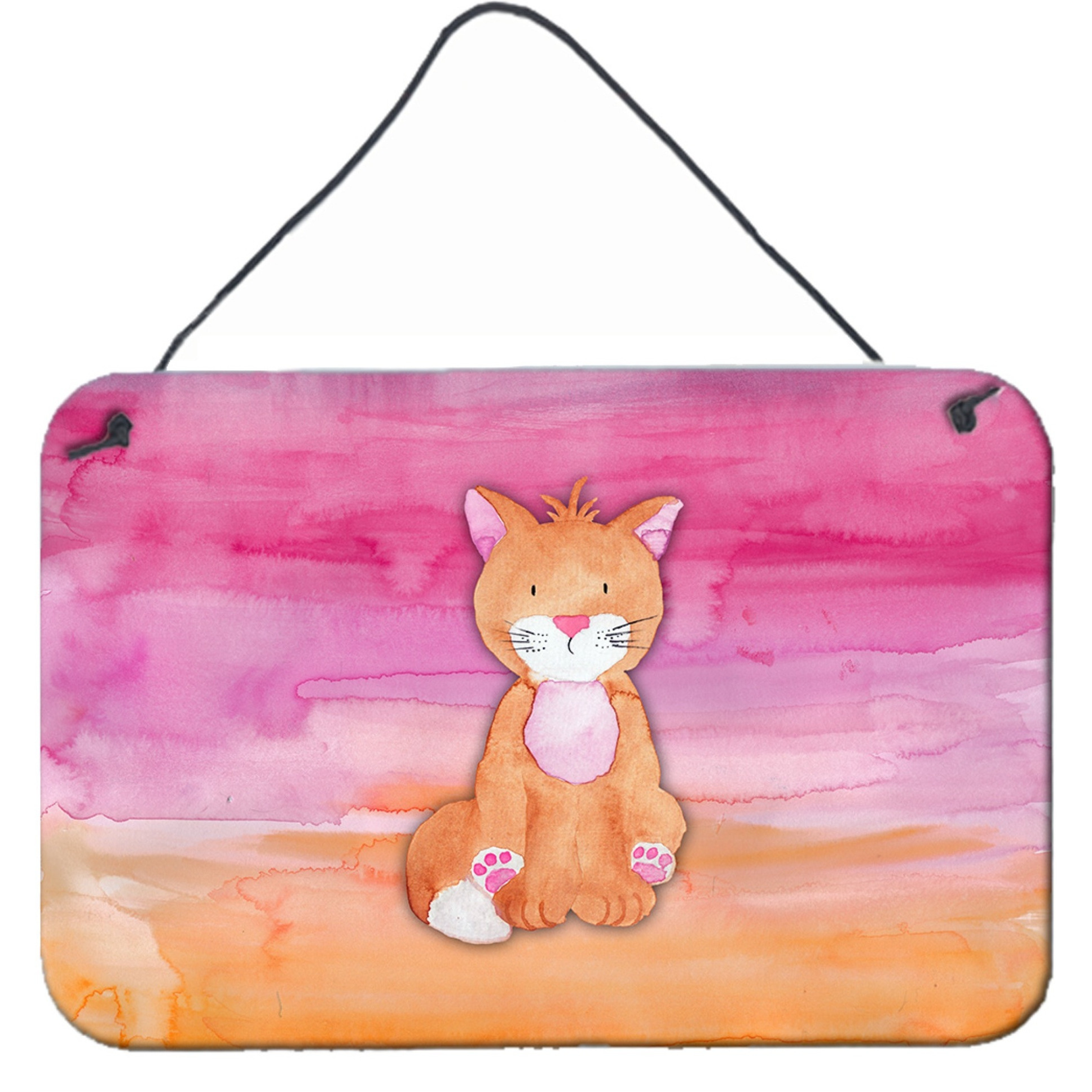 &quotCaroline's Treasures Orange Cat Watercolor Metal Print, 8"&quotH x 12"&quotW, Multicolor"