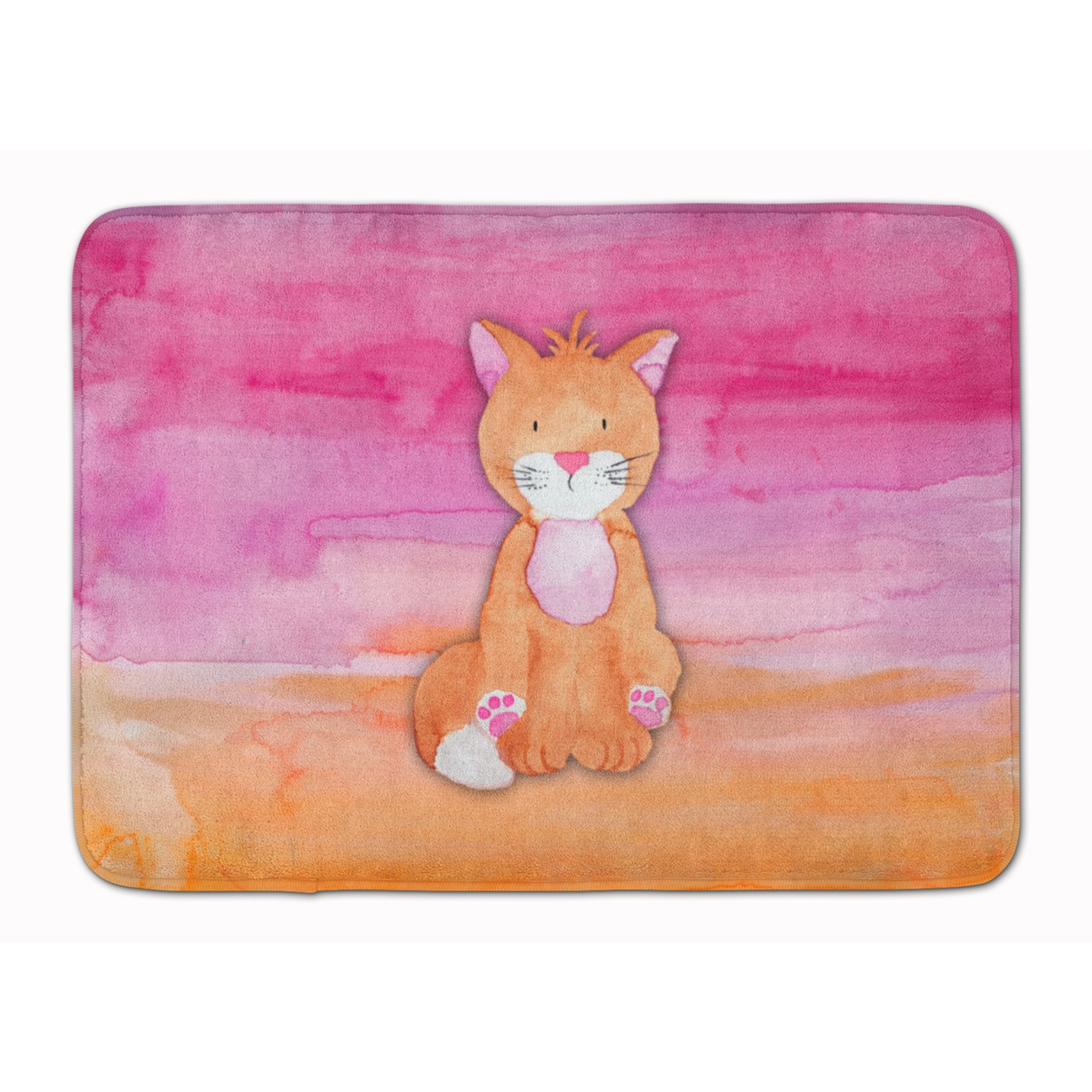 &quotCaroline's Treasures Orange Cat Watercolor Floor Mat, 19"&quotH x 27"&quotW, Multicolor"