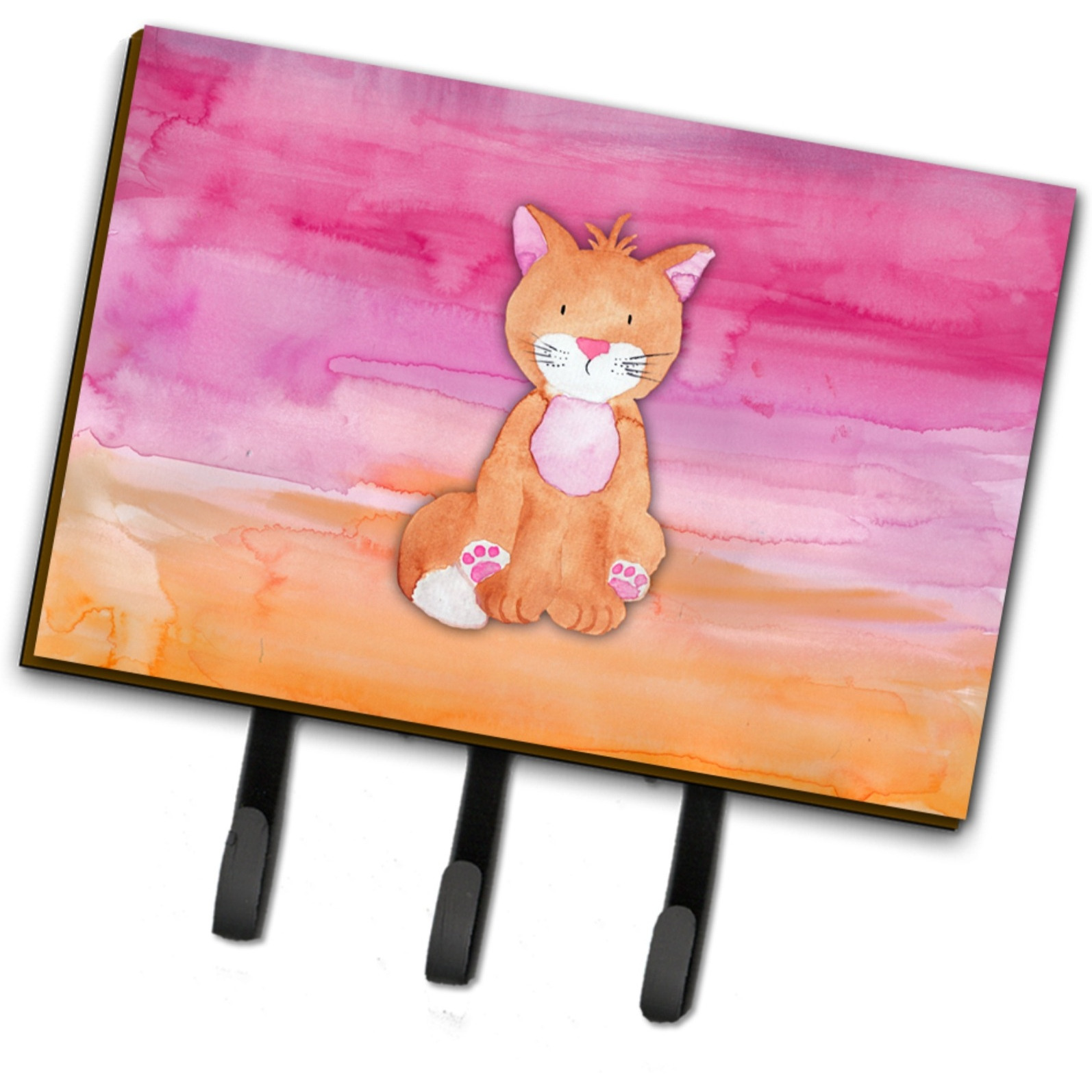 &quotCaroline's Treasures Orange Cat Watercolor Wall Hook, Triple, Multicolor"