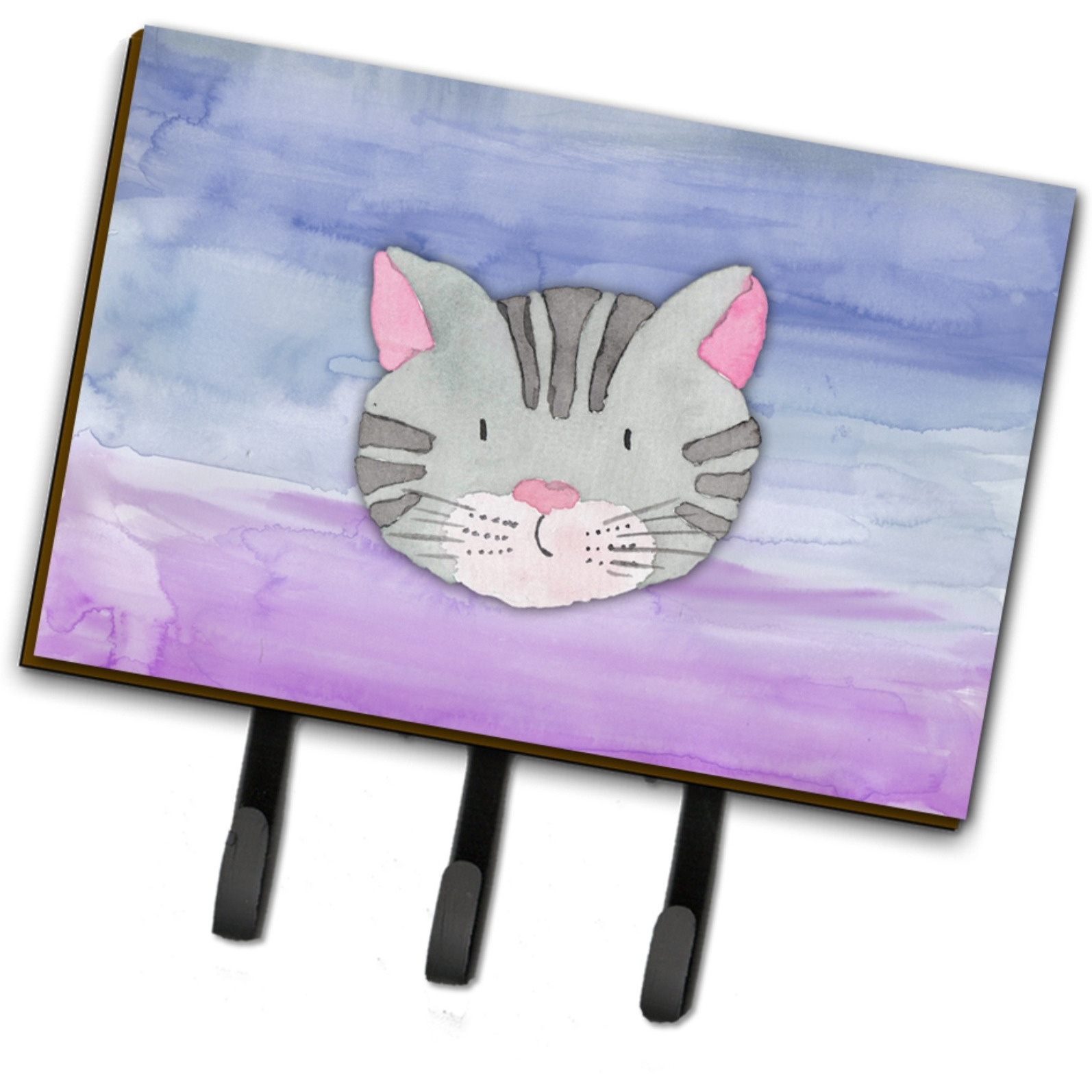 &quotCaroline's Treasures Cat Face Watercolor Wall Hook, Triple, Multicolor"