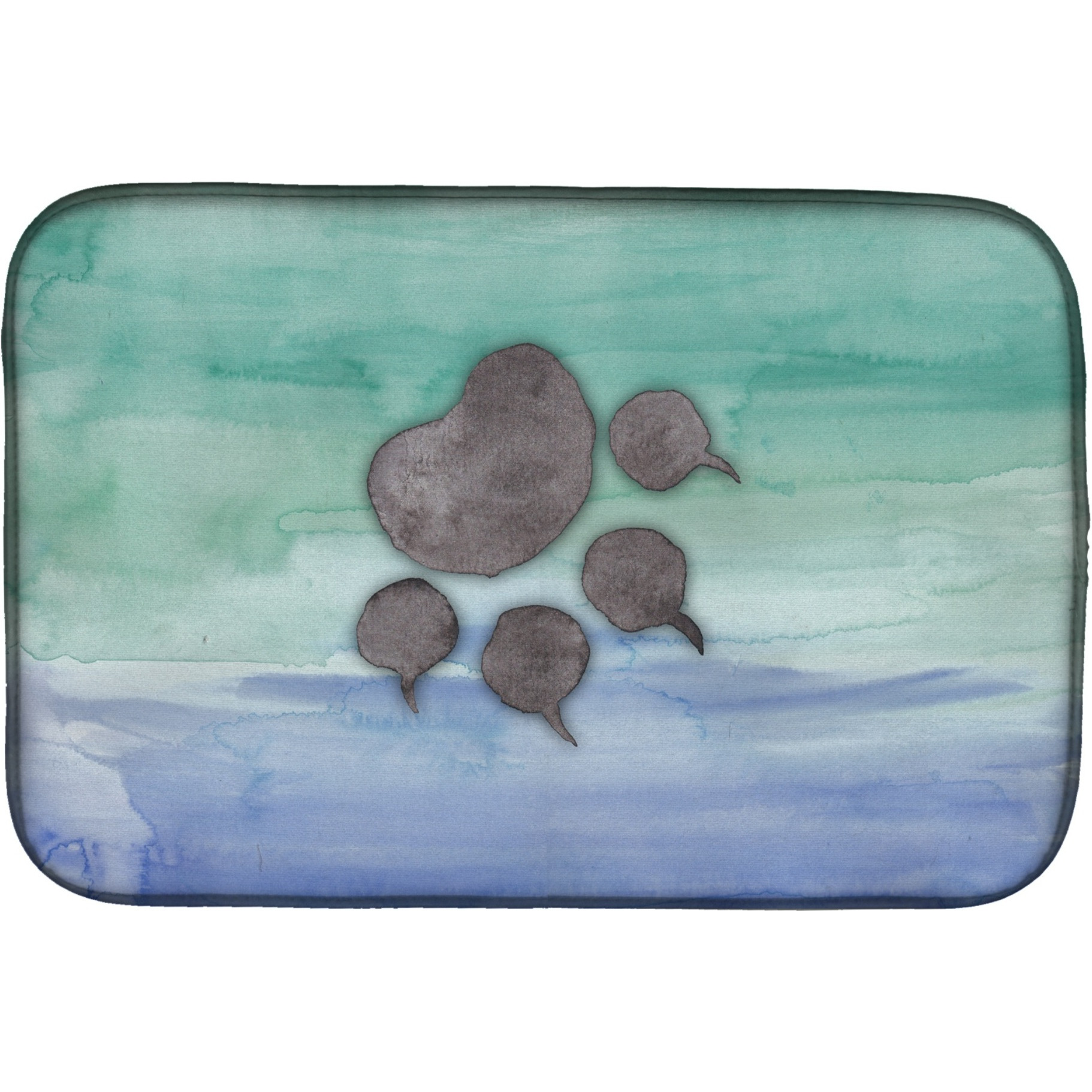 &quotCaroline's Treasures Cat Paw Watercolor Dish Drying Mat, 14"" x 21"", Multicolor"