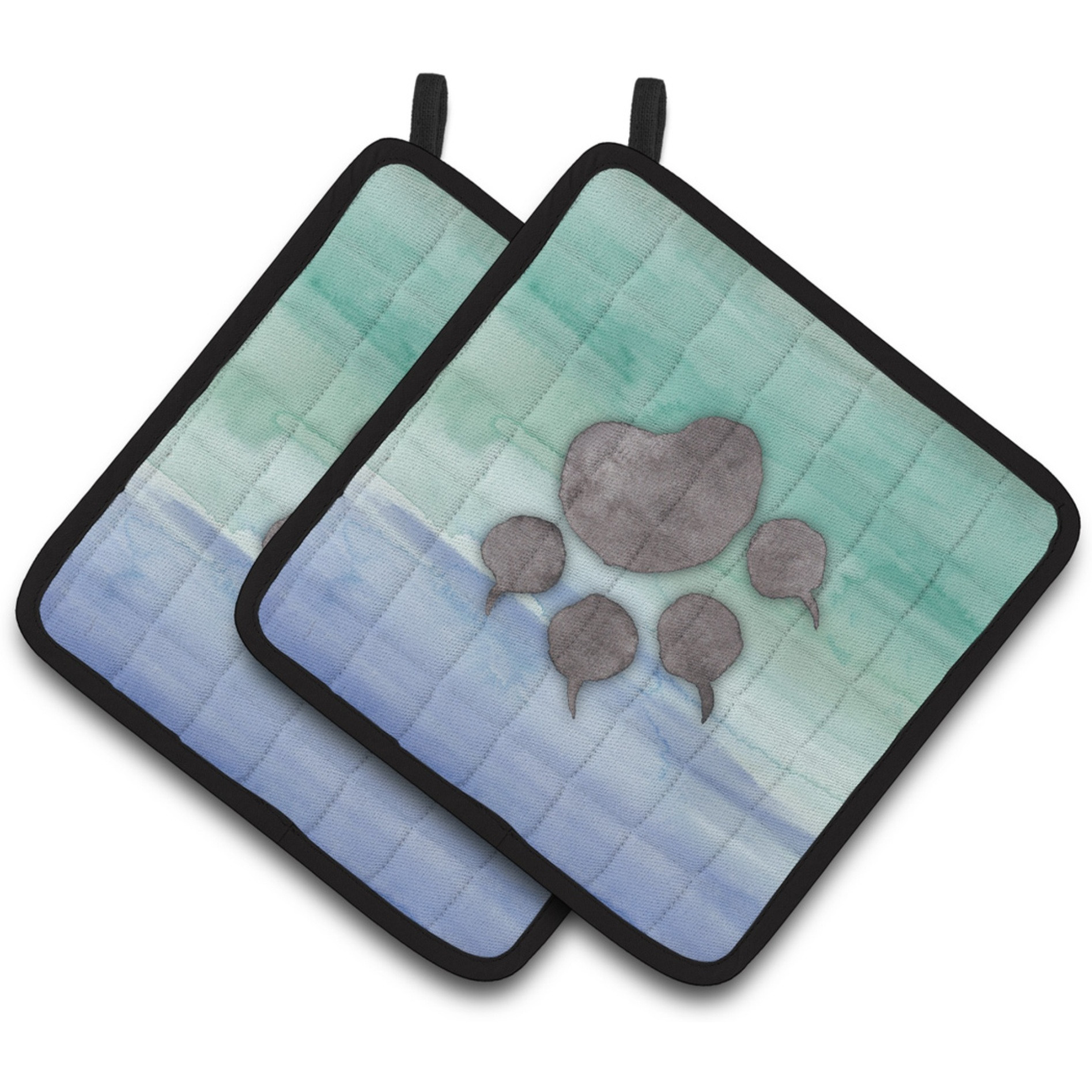 &quotCaroline's Treasures Cat Paw Watercolor Decorated pot holder, 7.5"&quotH x 7.5"&quotW, Multicolor"