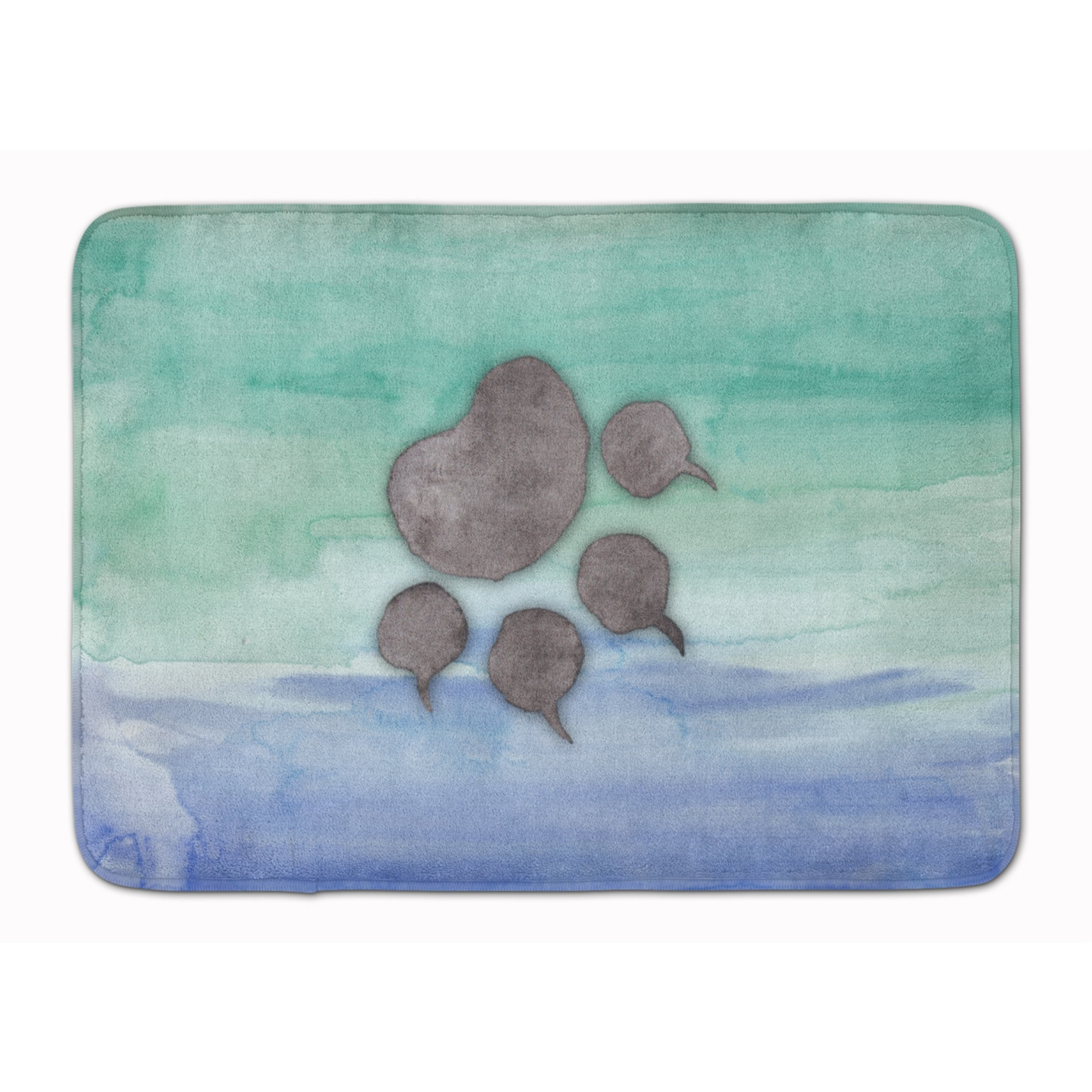 &quotCaroline's Treasures Cat Paw Watercolor Floor Mat, 19"&quotH x 27"&quotW, Multicolor"