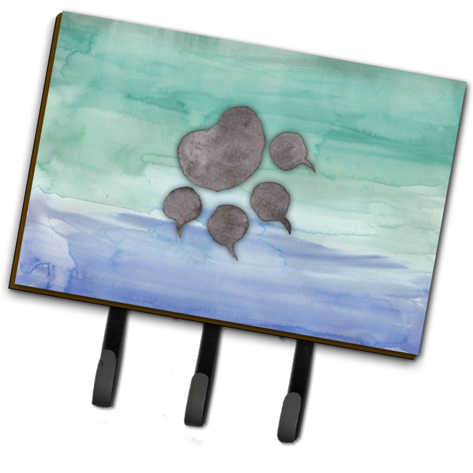 &quotCaroline's Treasures Cat Paw Watercolor Wall Hook, Triple, Multicolor"