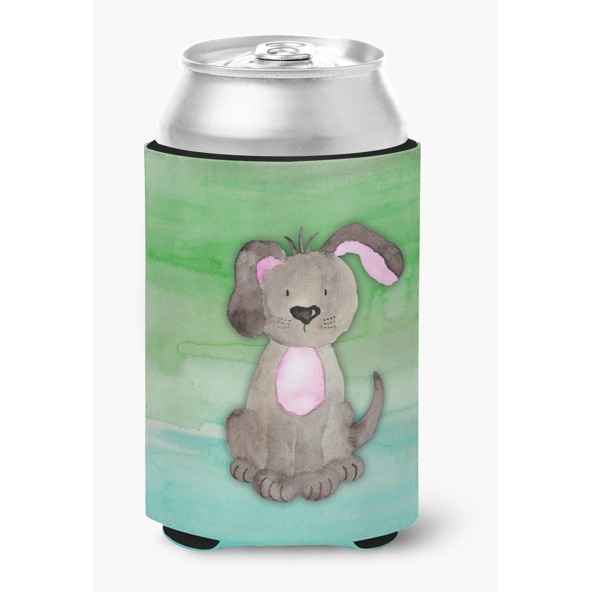 &quotCaroline's Treasures Dog Teal and Green Watercolor Decorative Can Hugger, Multicolor"