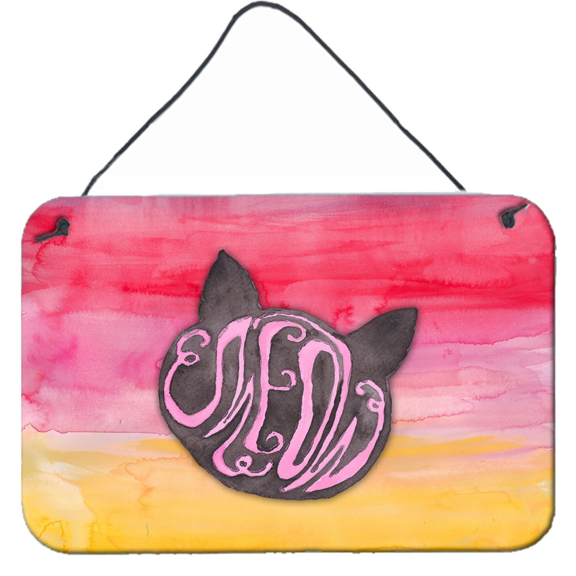 &quotCaroline's Treasures Cat Face Meow Watercolor Metal Print, 8"&quotH x 12"&quotW, Multicolor"