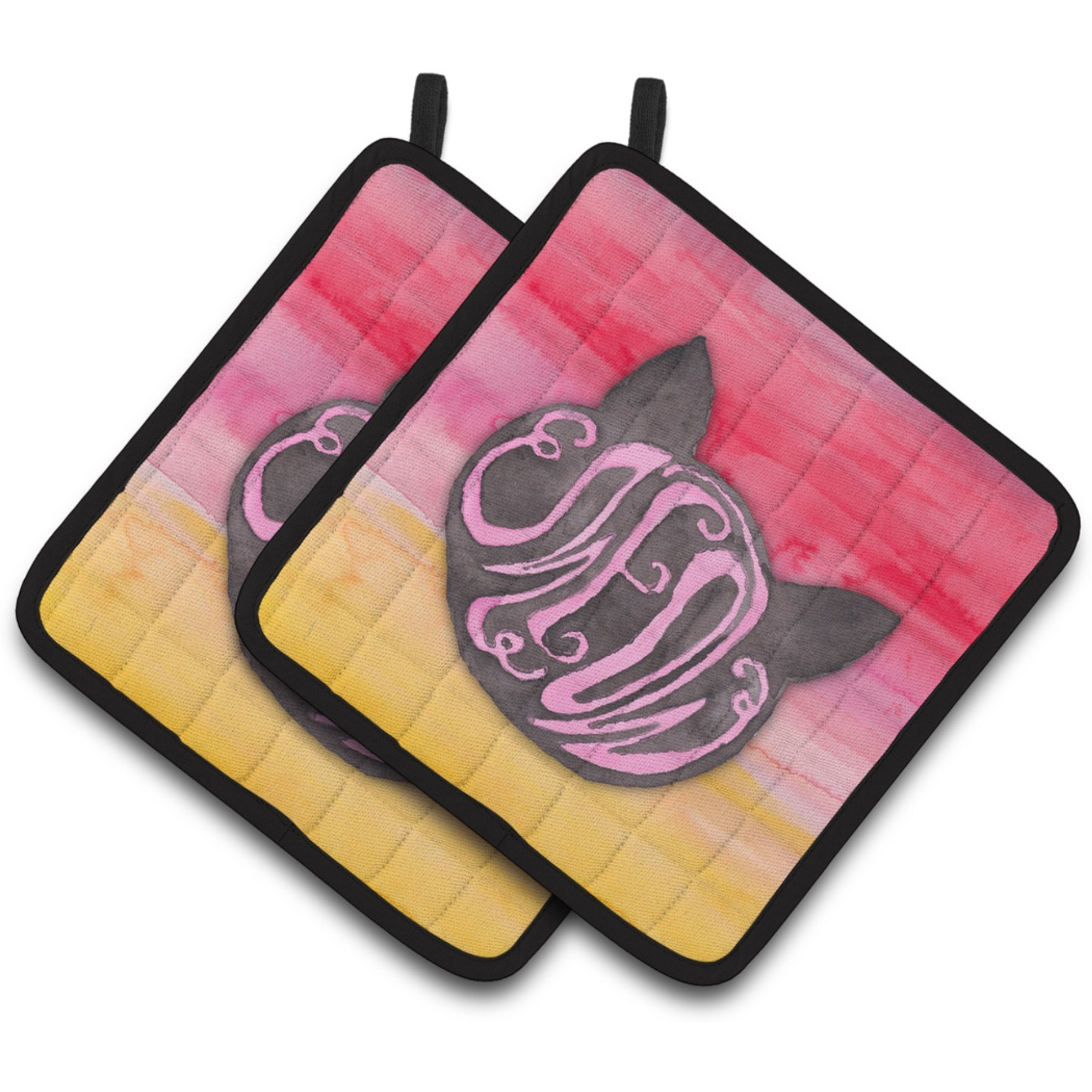 &quotCaroline's Treasures Cat Face Meow Watercolor Decorated pot holder, 7.5"&quotH x 7.5"&quotW, Multicolor"