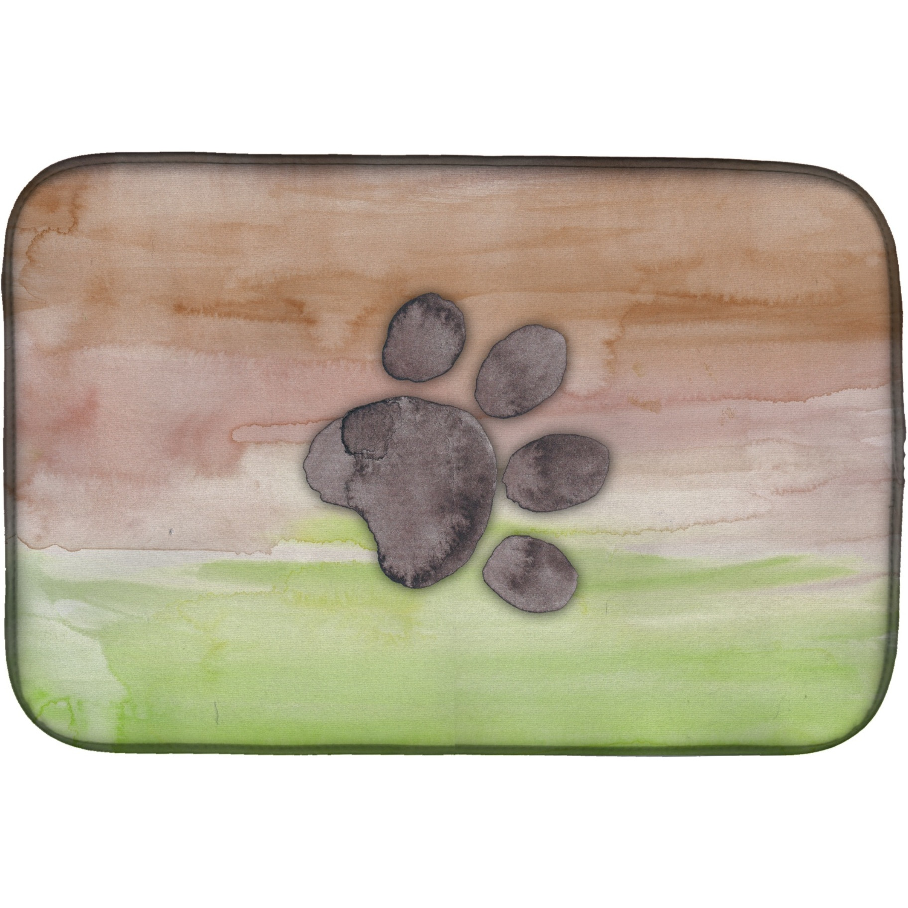 &quotCaroline's Treasures Dog Paw Watercolor Dish Drying Mat, 14"" x 21"", Multicolor"