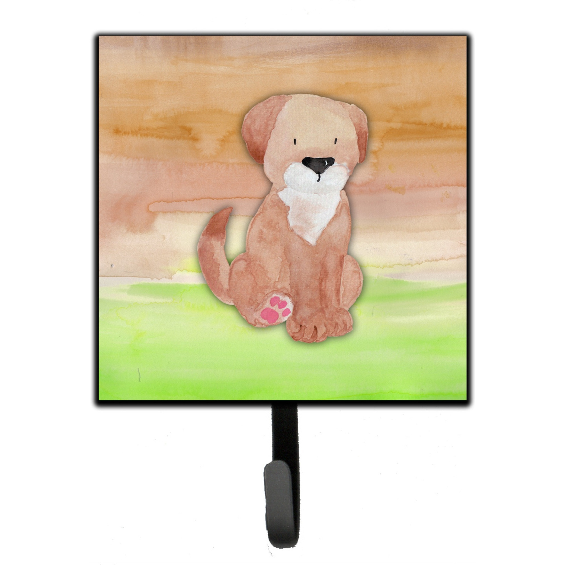&quotCaroline's Treasures Dog Green and Brown Watercolor Wall Hook, Small, Multicolor"