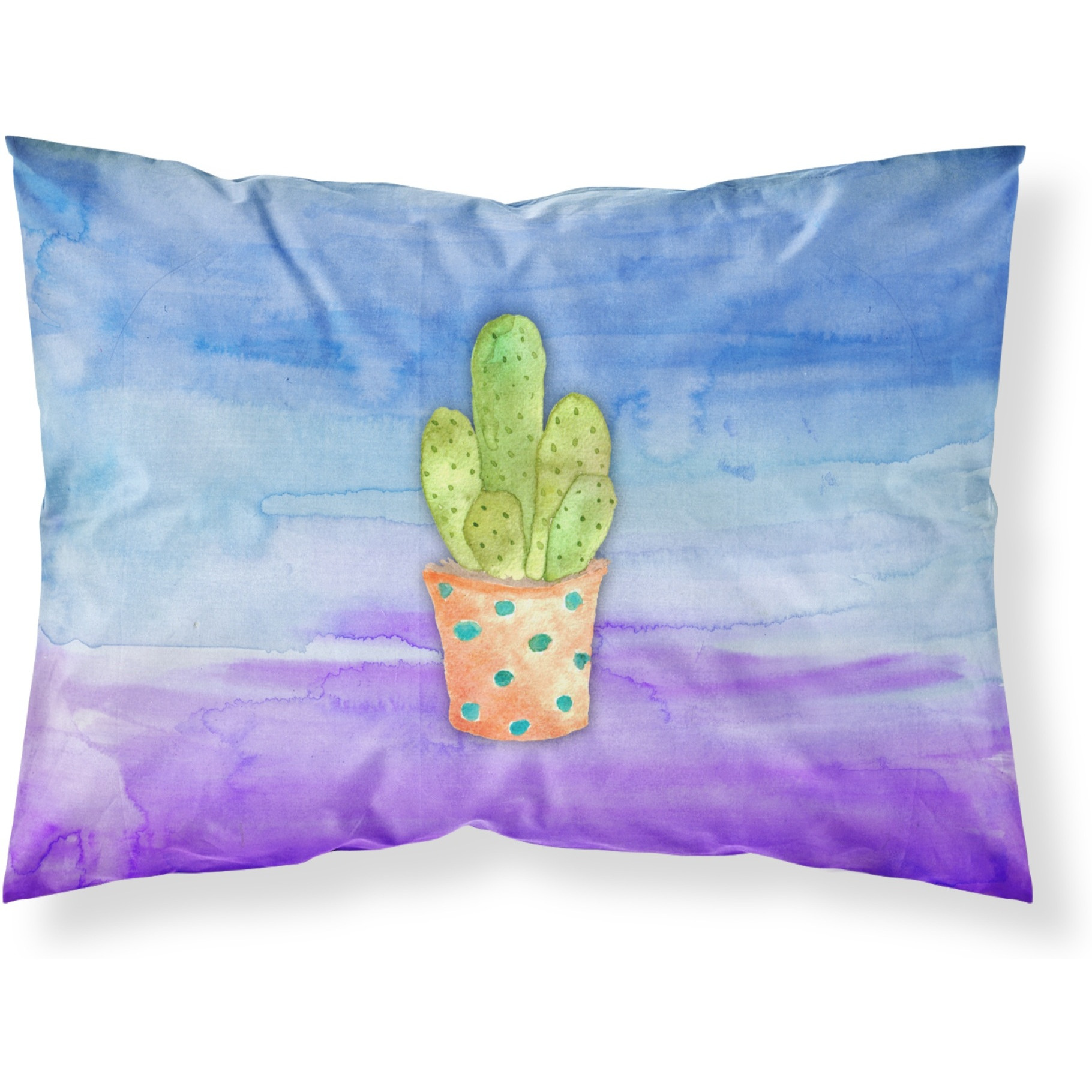 &quotCaroline's Treasures Cactus Blue and Purple Watercolor Pillowcase, Standard, Multicolor"