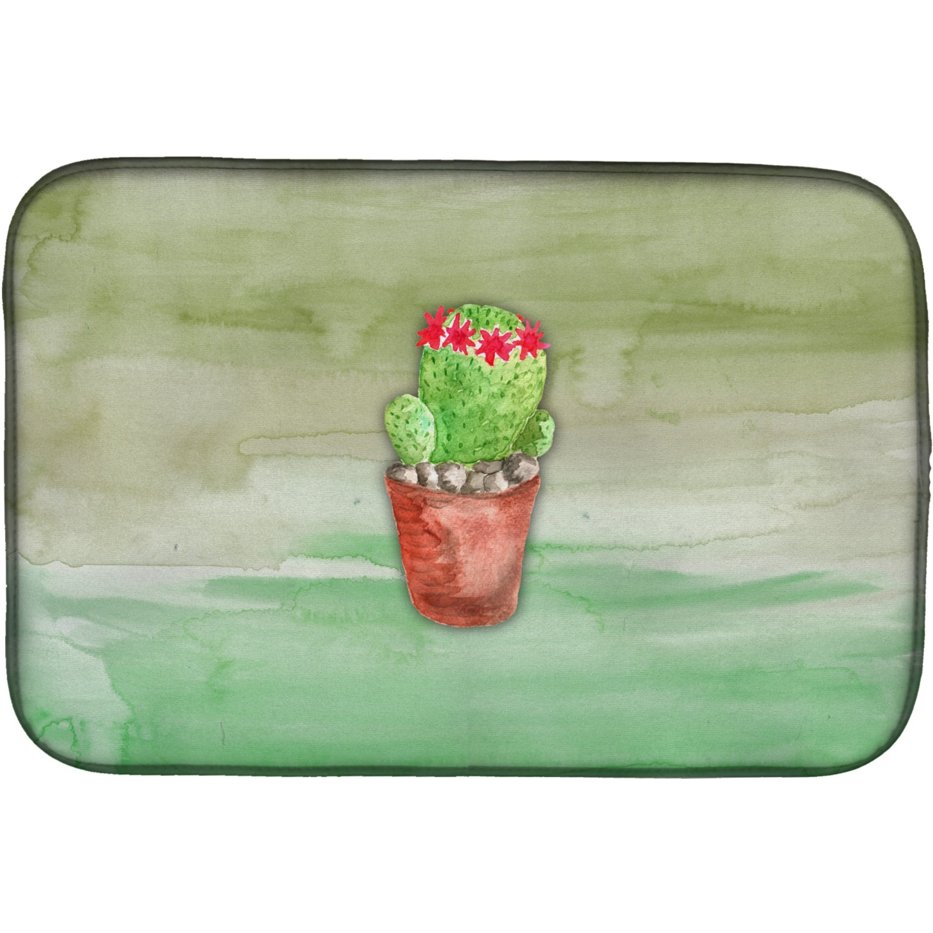 &quotCaroline's Treasures Cactus Green Watercolor Dish Drying Mat, 14"" x 21"", Multicolor"