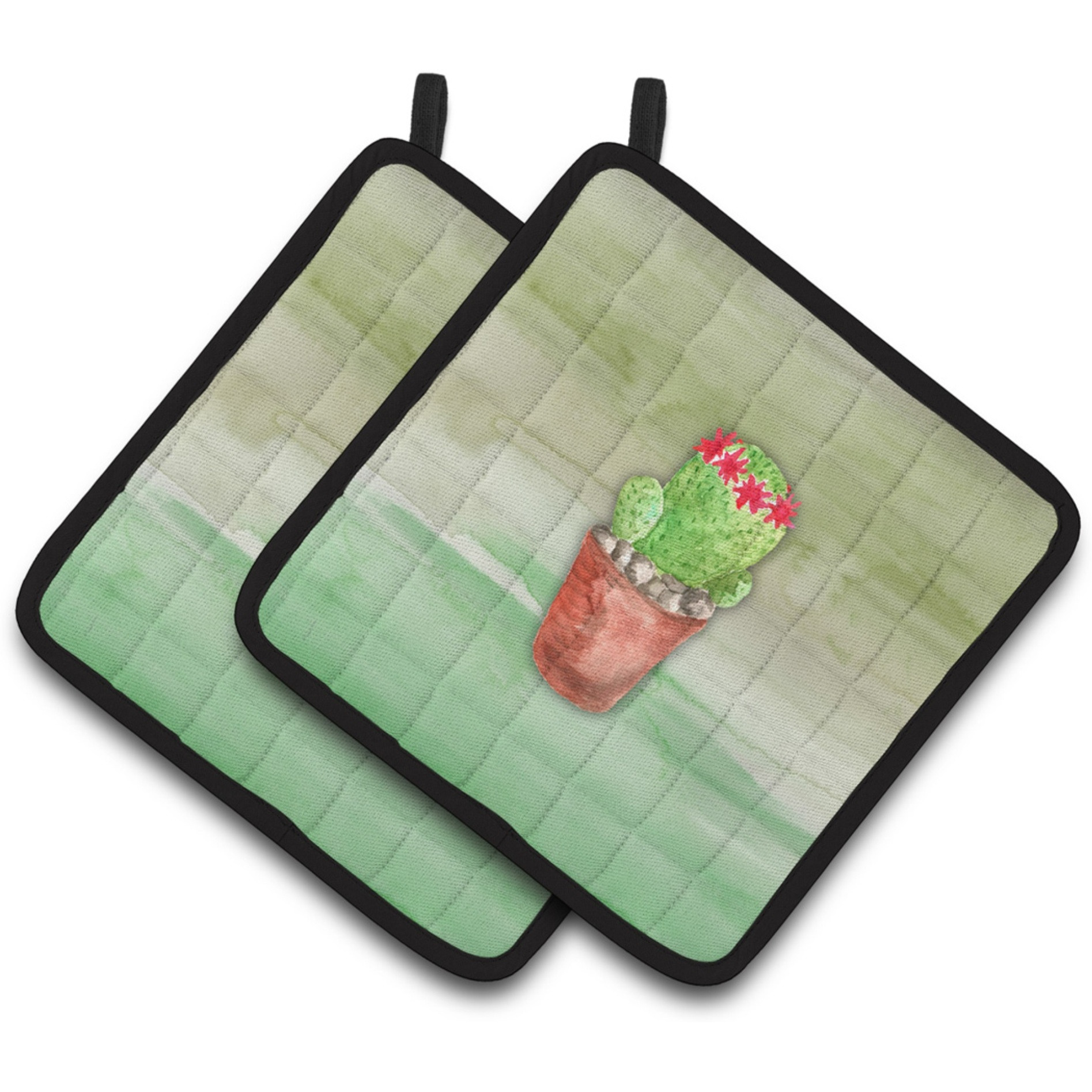 &quotCaroline's Treasures Cactus Green Watercolor Decorated pot holder, 7.5"&quotH x 7.5"&quotW, Multicolor"