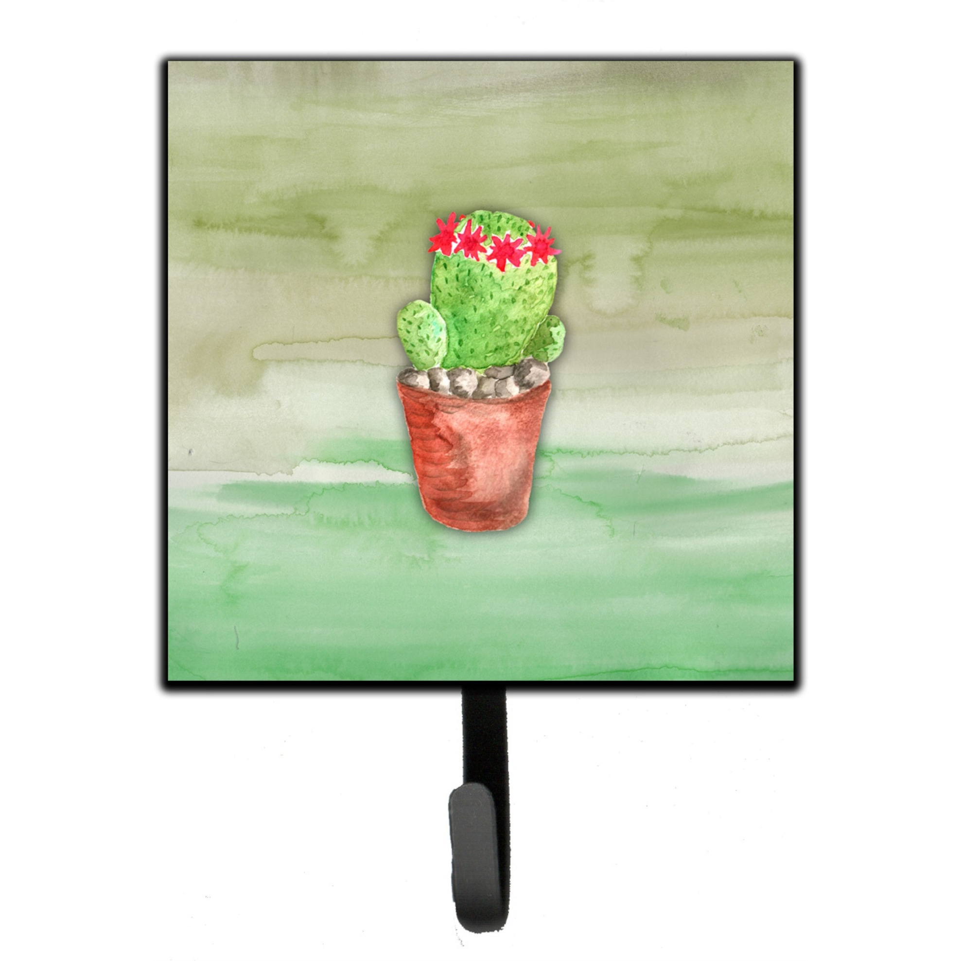 &quotCaroline's Treasures Cactus Green Watercolor Wall Hook, Small, Multicolor"