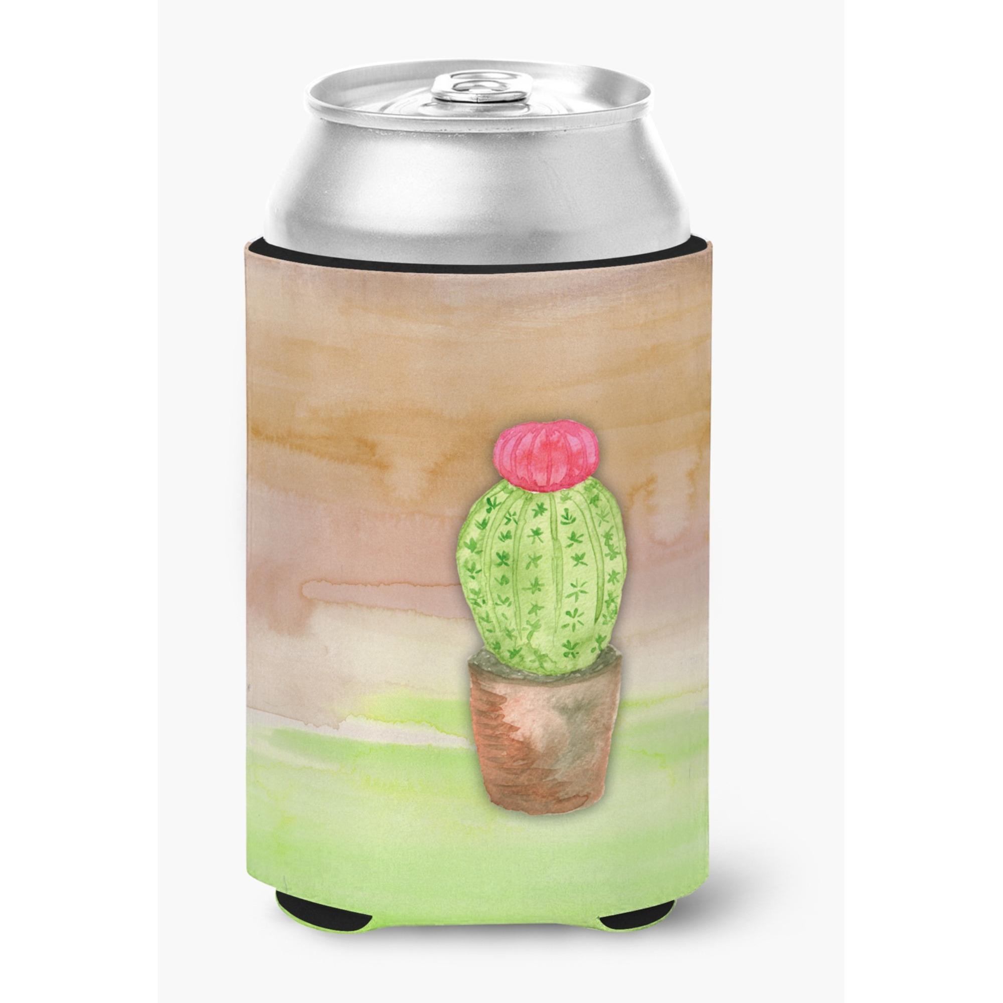 &quotCaroline's Treasures Cactus Green and Brown Watercolor Decorative Can Hugger, Multicolor"