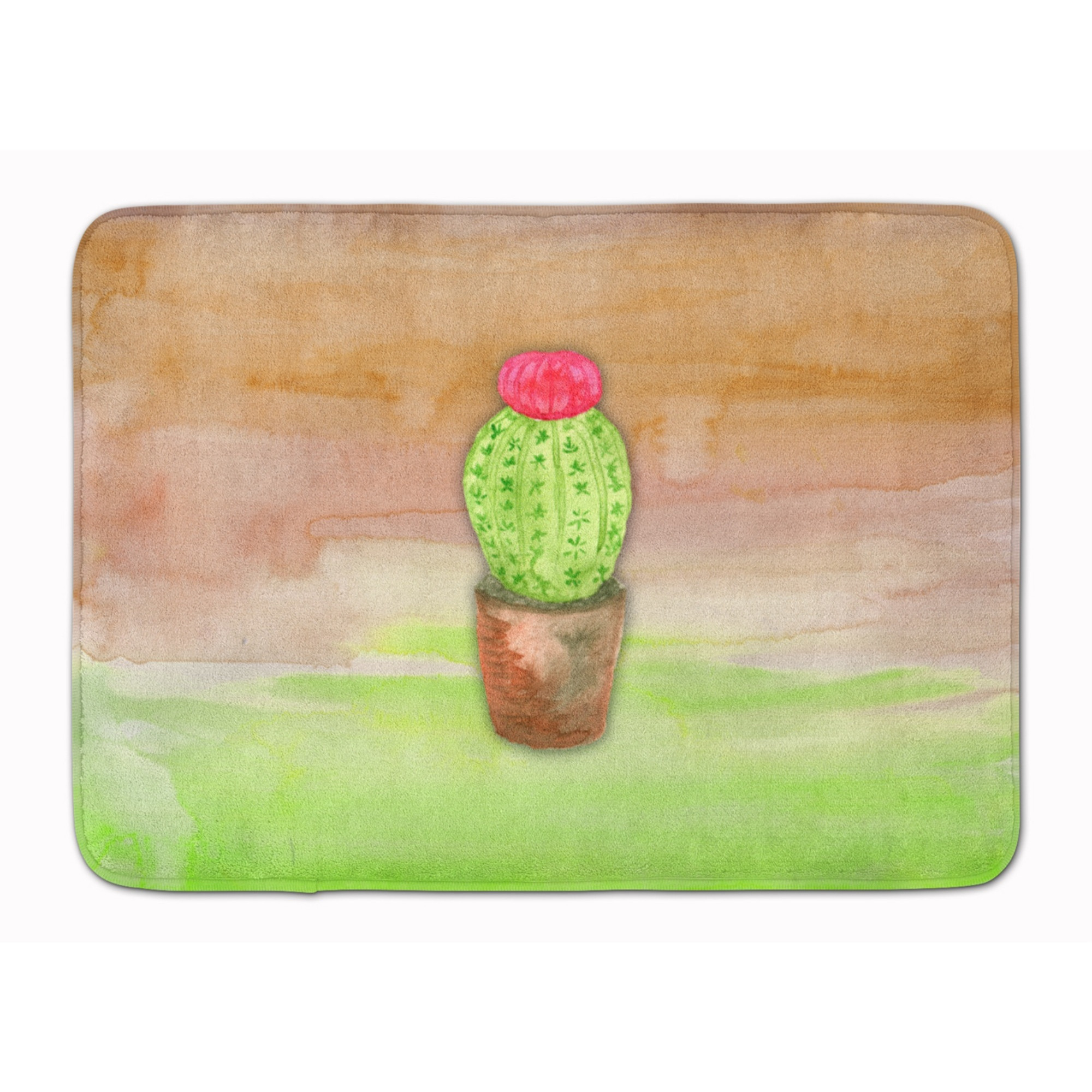 &quotCaroline's Treasures Cactus Green and Brown Watercolor Floor Mat, 19"&quotH x 27"&quotW, Multicolor"