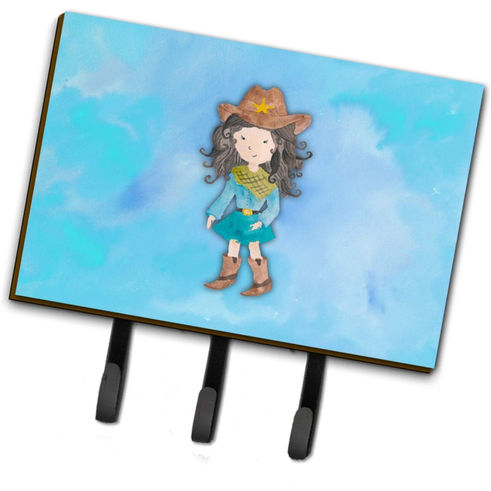 &quotCaroline's Treasures Cowgirl Watercolor Wall Hook, Triple, Multicolor"