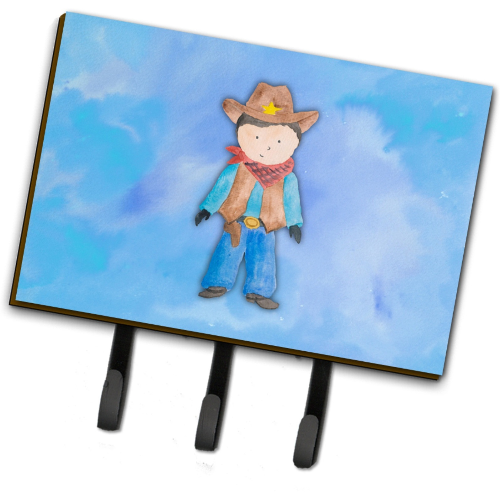 &quotCaroline's Treasures Cowboy Watercolor Wall Hook, Triple, Multicolor"