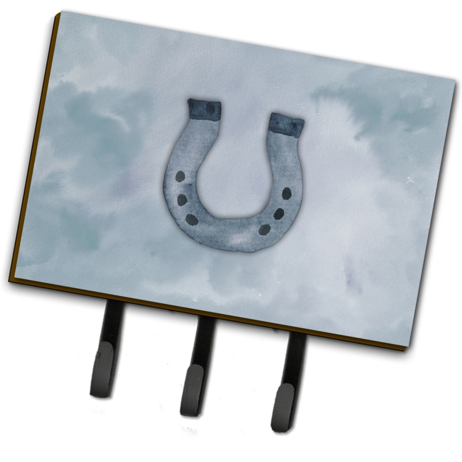 &quotCaroline's Treasures Horseshoe Watercolor Wall Hook, Triple, Multicolor"