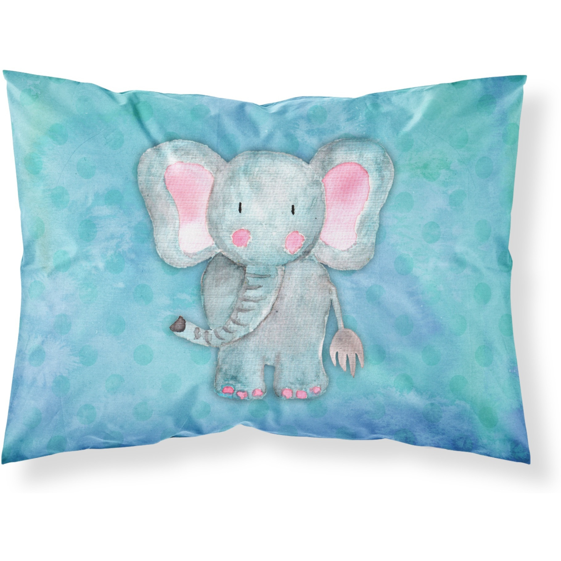 &quotCaroline's Treasures Blue Elephant Watercolor Printed, Polyester, 250 Thread count, Envelope closure Pillowcase, Multicolor"