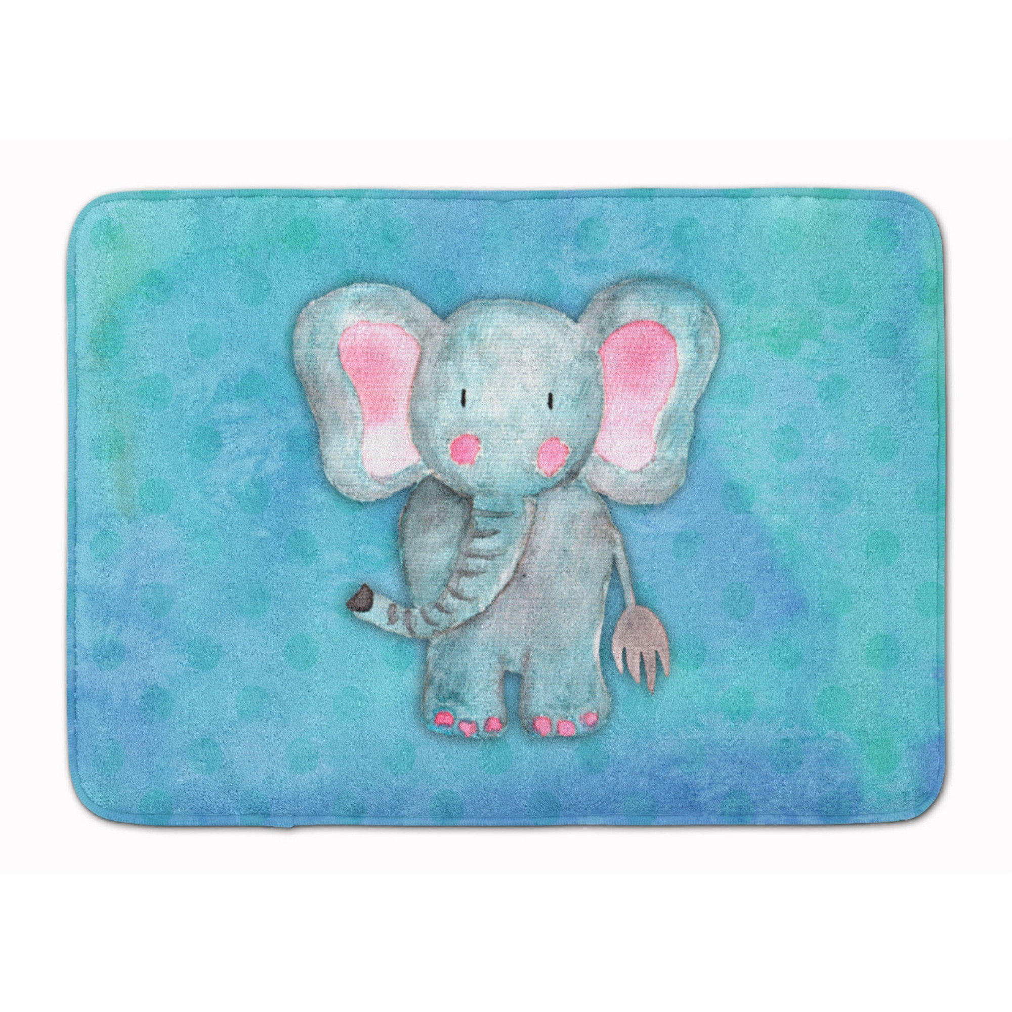 &quotCaroline's Treasures Blue Elepant Watercolor Floor Mat, 19"&quotH x 27"&quotW, Multicolor"