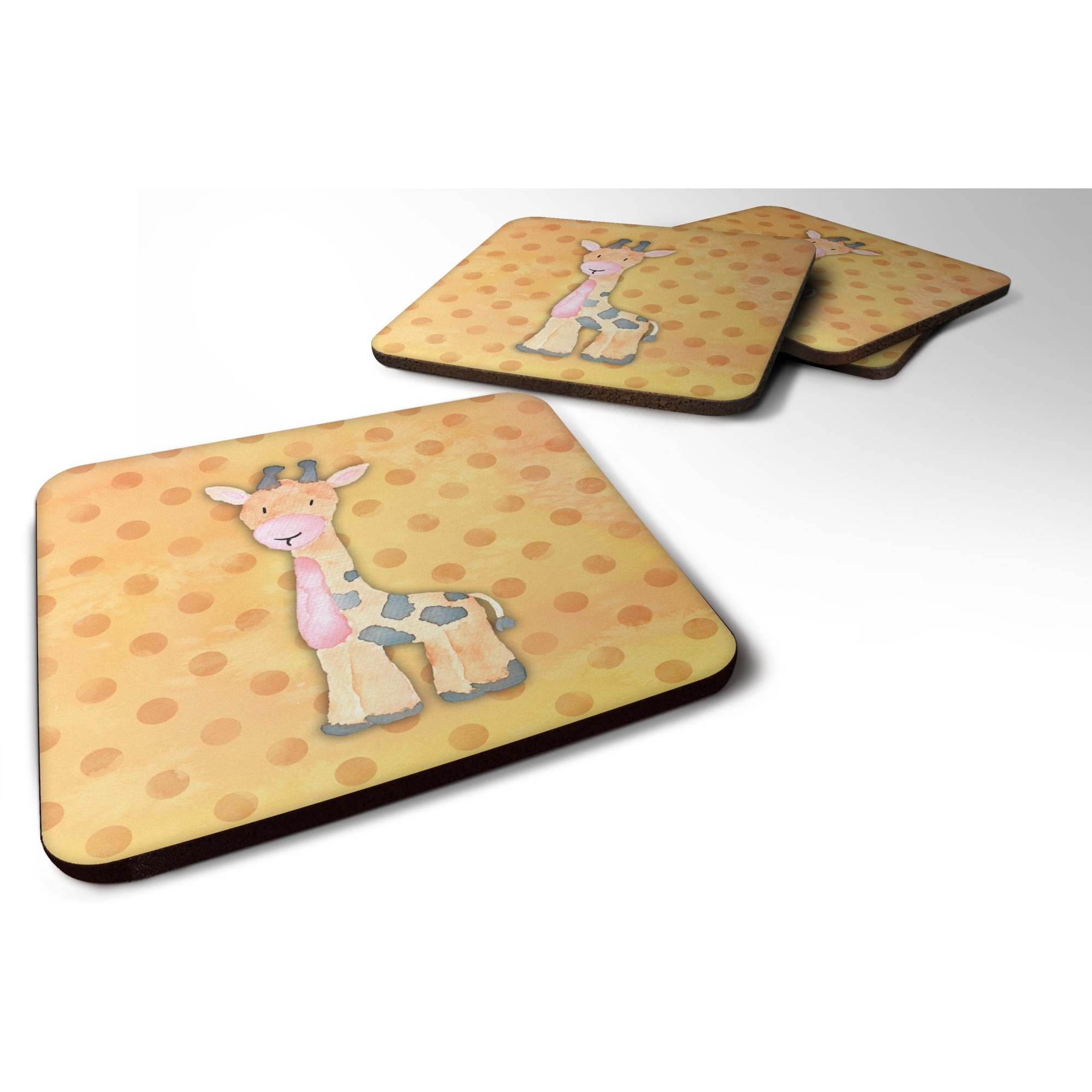 &quotCaroline's Treasures Polkadot Griaffe Watercolor Decorative coasters, 3.5, Multicolor"