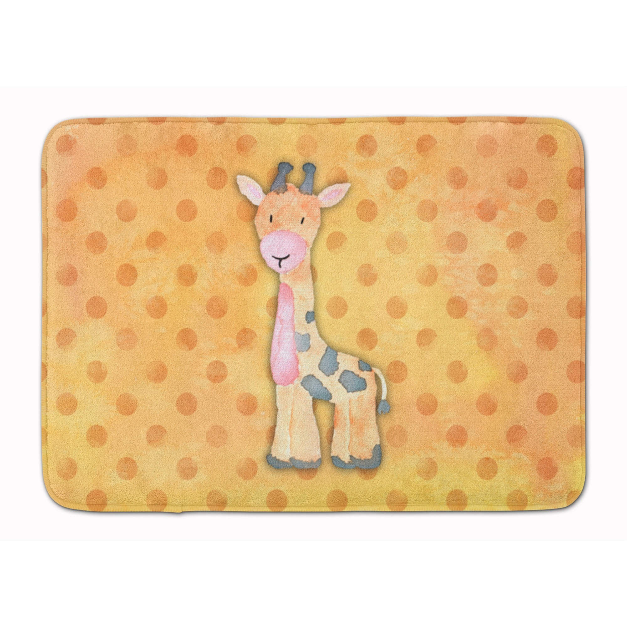 &quotCaroline's Treasures Polkadot Griaffe Watercolor Floor Mat, 19"&quotH x 27"&quotW, Multicolor"