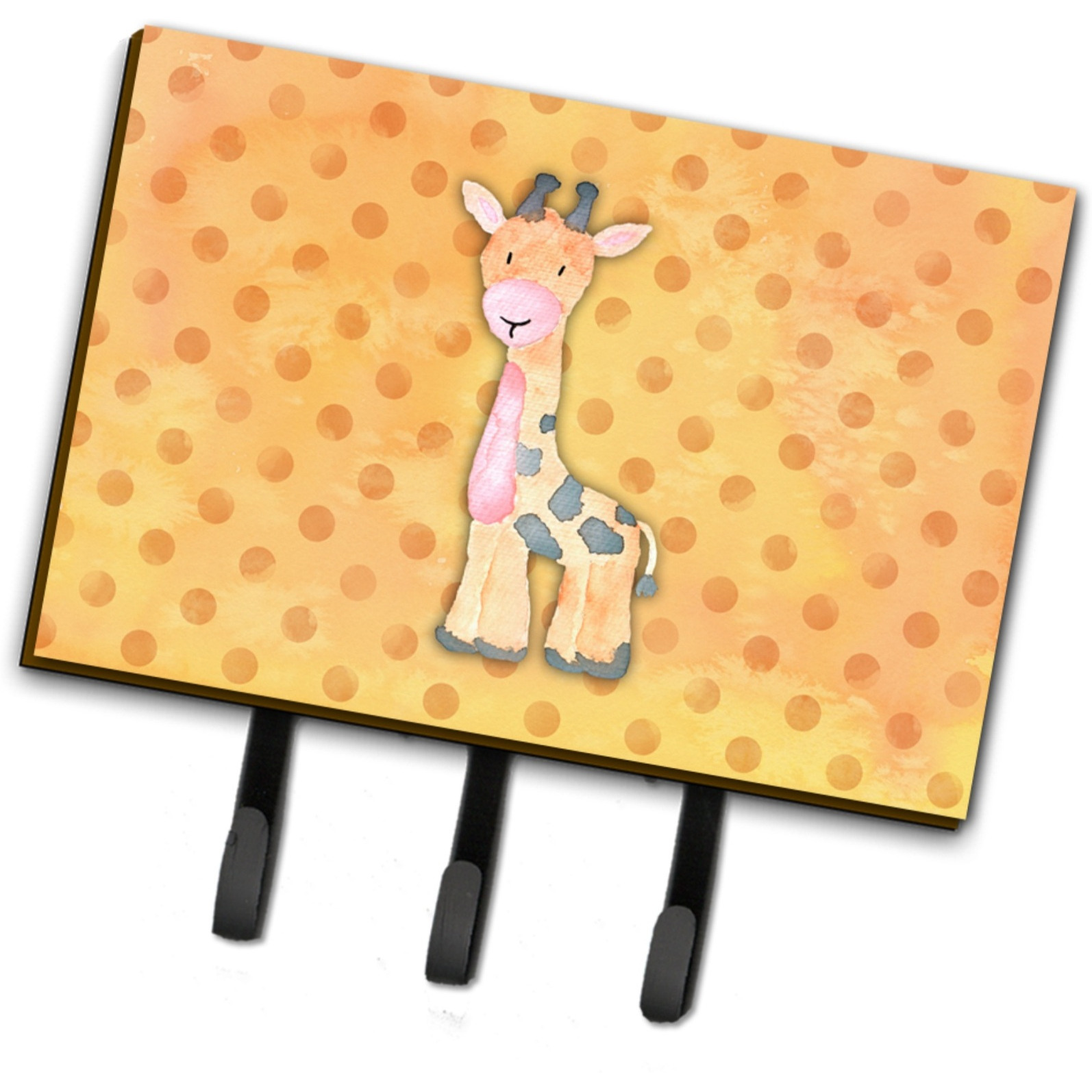 &quotCaroline's Treasures Polkadot Griaffe Watercolor Wall Hook, Triple, Multicolor"