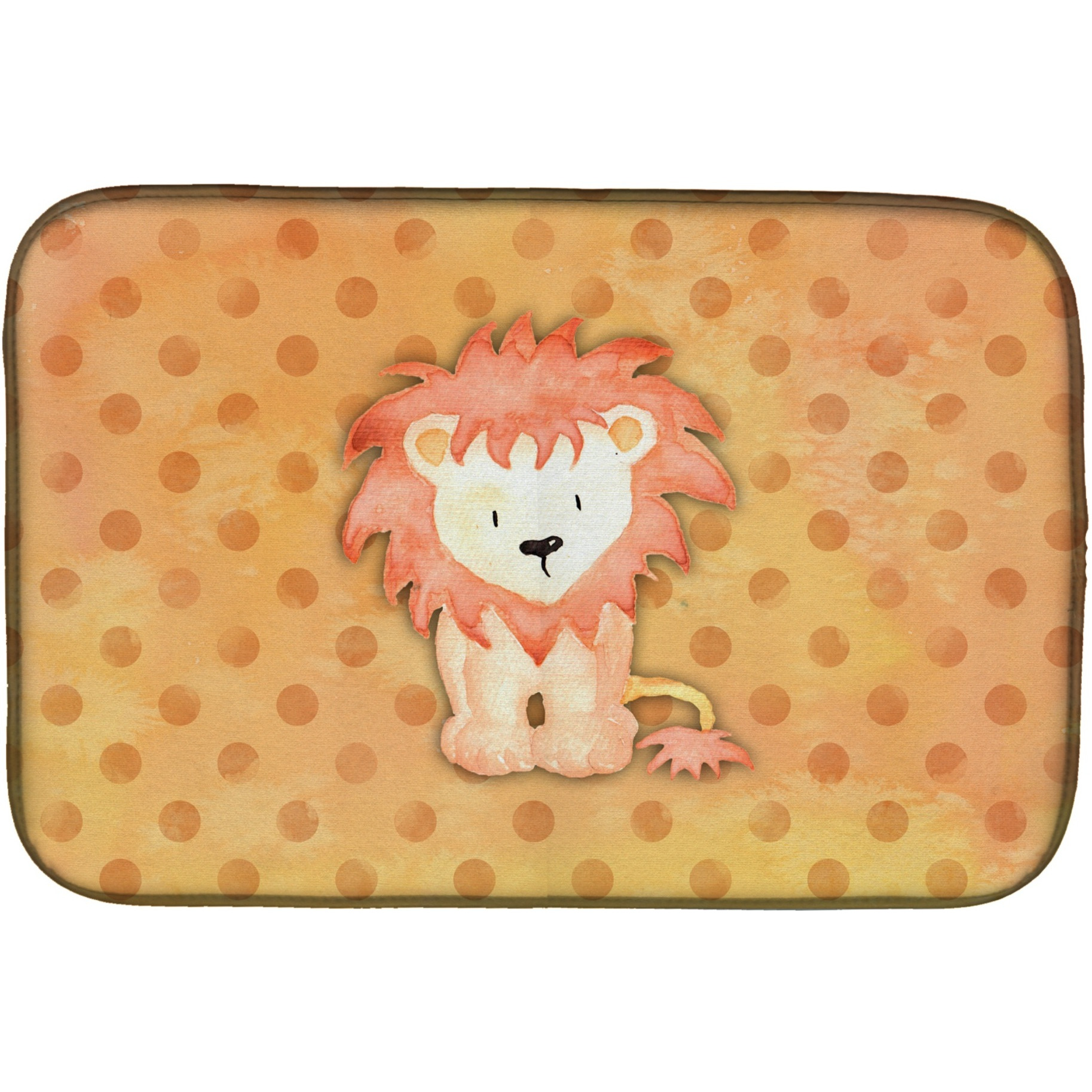 &quotCaroline's Treasures Polka dot Lion Watercolor Dish Drying Mat, 14"" x 21"", Multicolor"