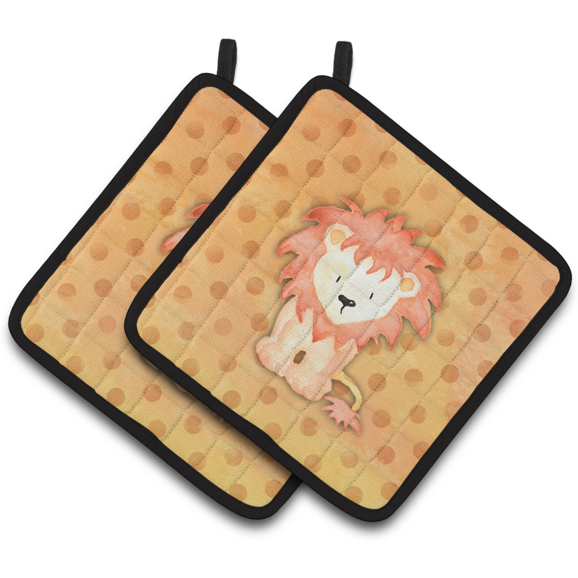 &quotCaroline's Treasures Polkadot Lion Watercolor Decorated pot holder, 7.5"&quotH x 7.5"&quotW, Multicolor"