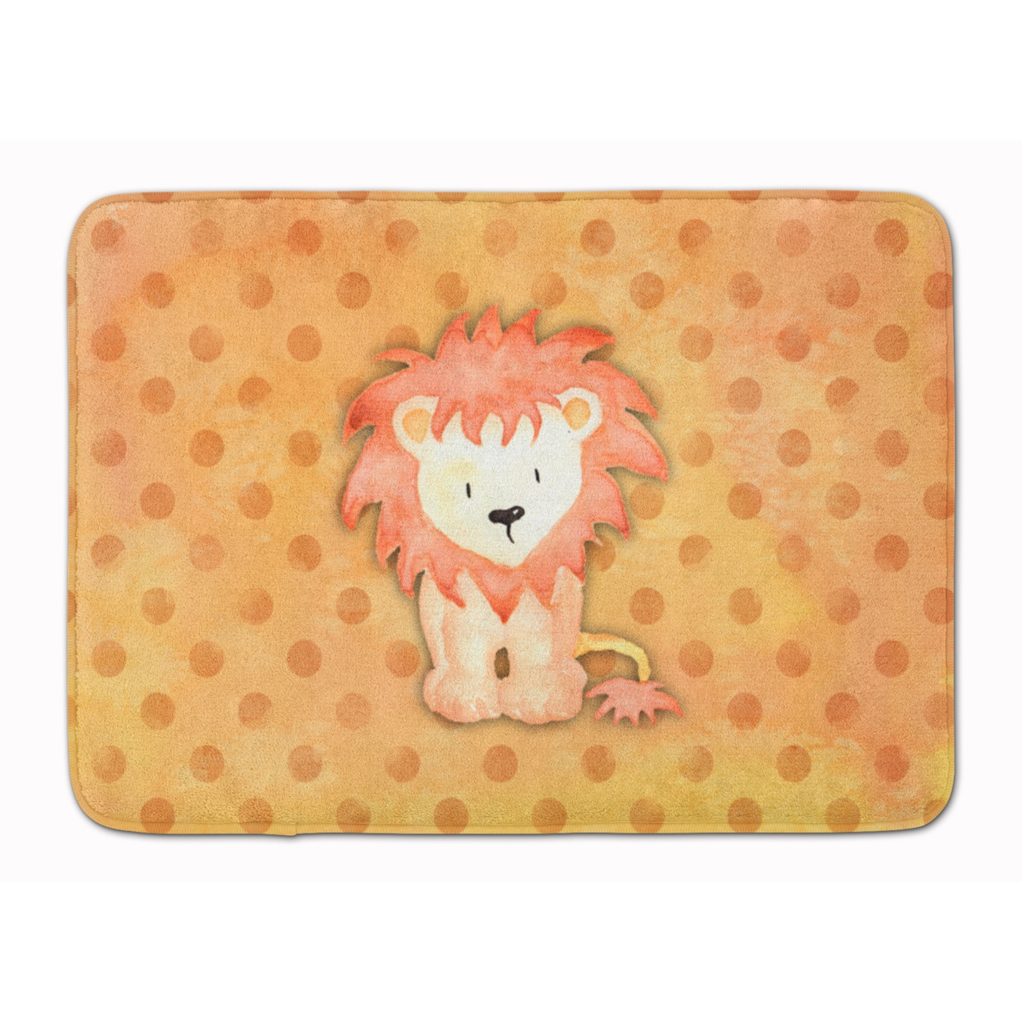 &quotCaroline's Treasures Polkadot Lion Watercolor Floor Mat, 19"&quotH x 27"&quotW, Multicolor"