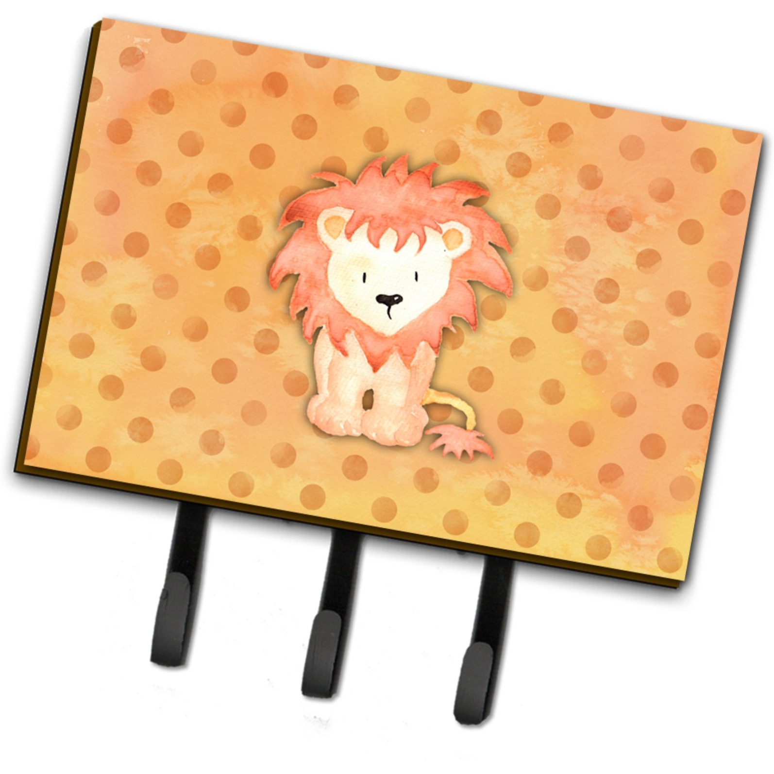 &quotCaroline's Treasures Polkadot Lion Watercolor Wall Hook, Triple, Multicolor"