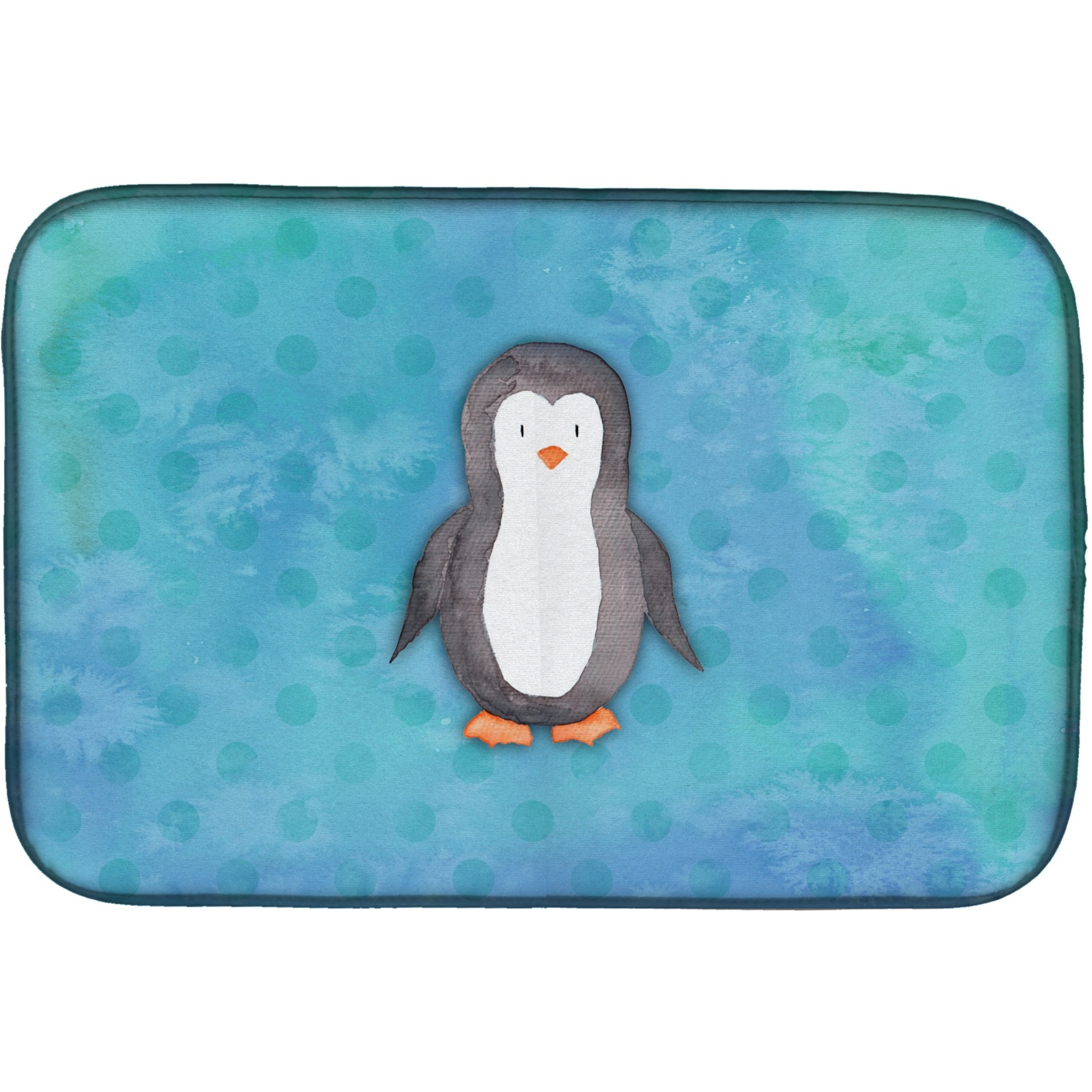 &quotCaroline's Treasures Polkadot Penguin Watercolor Dish Drying Mat, 14"" x 21"", Multicolor"