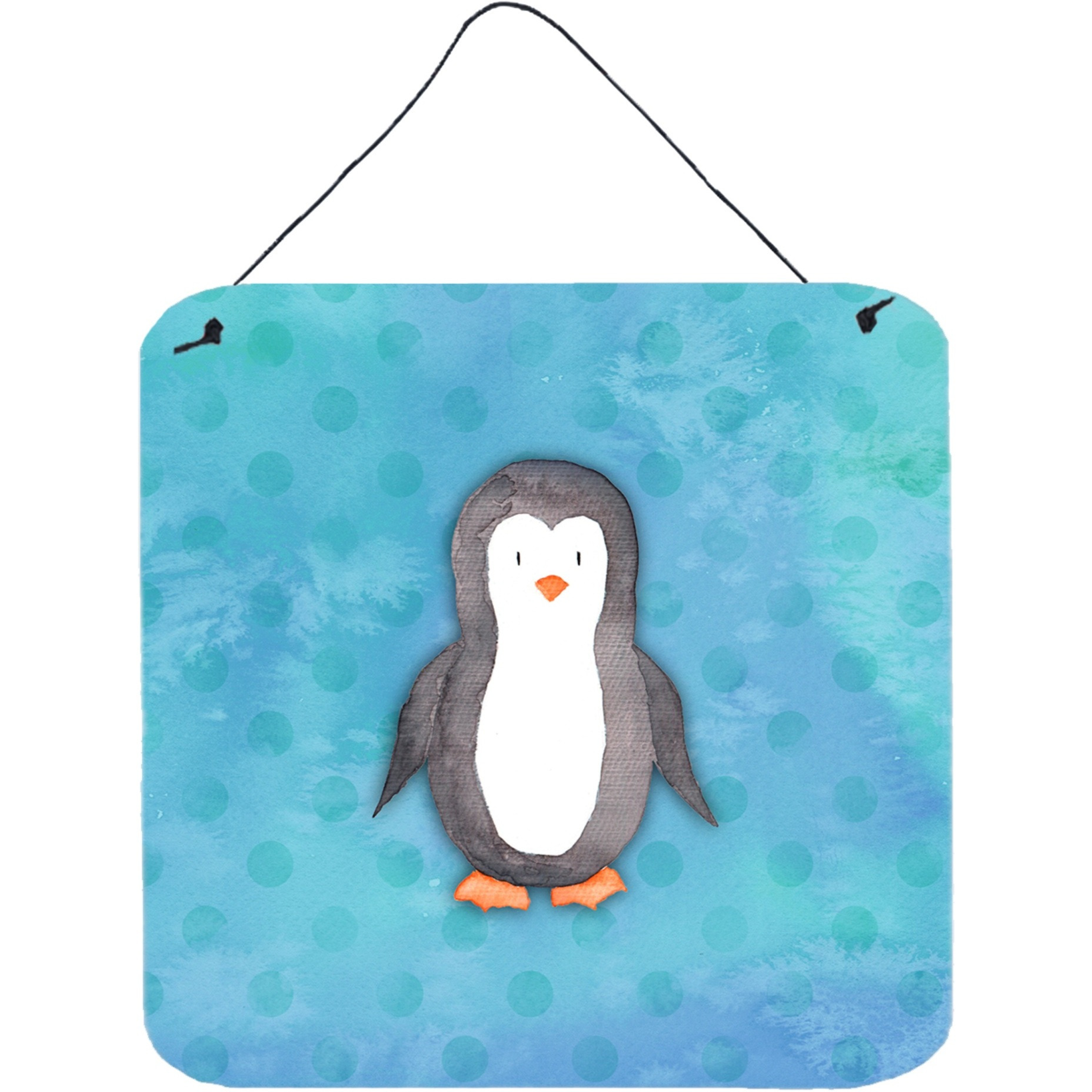 &quotCaroline's Treasures Polkadot Penguin Watercolor Metal Print, 6"&quotH x 6"&quotW, Multicolor"