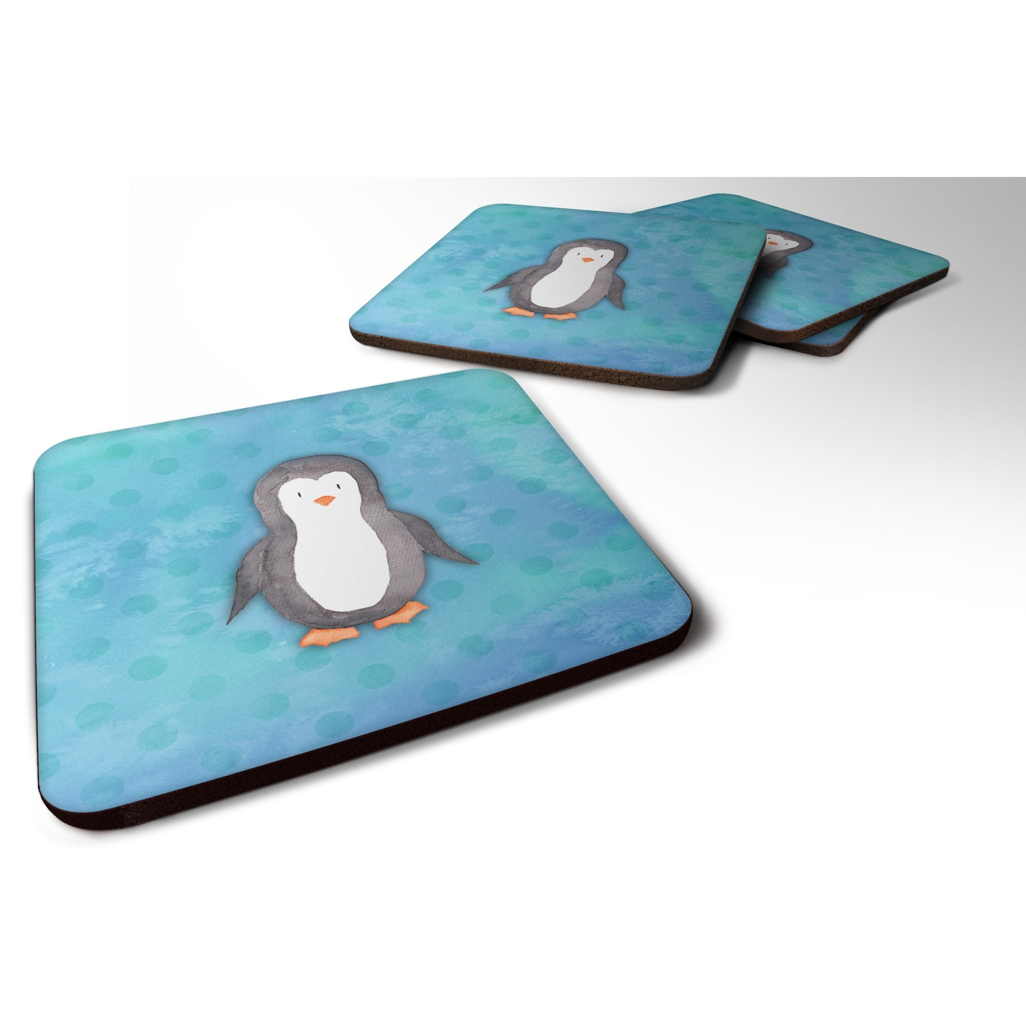 &quotCaroline's Treasures Polkadot Penguin Watercolor Decorative coasters, 3.5, Multicolor"