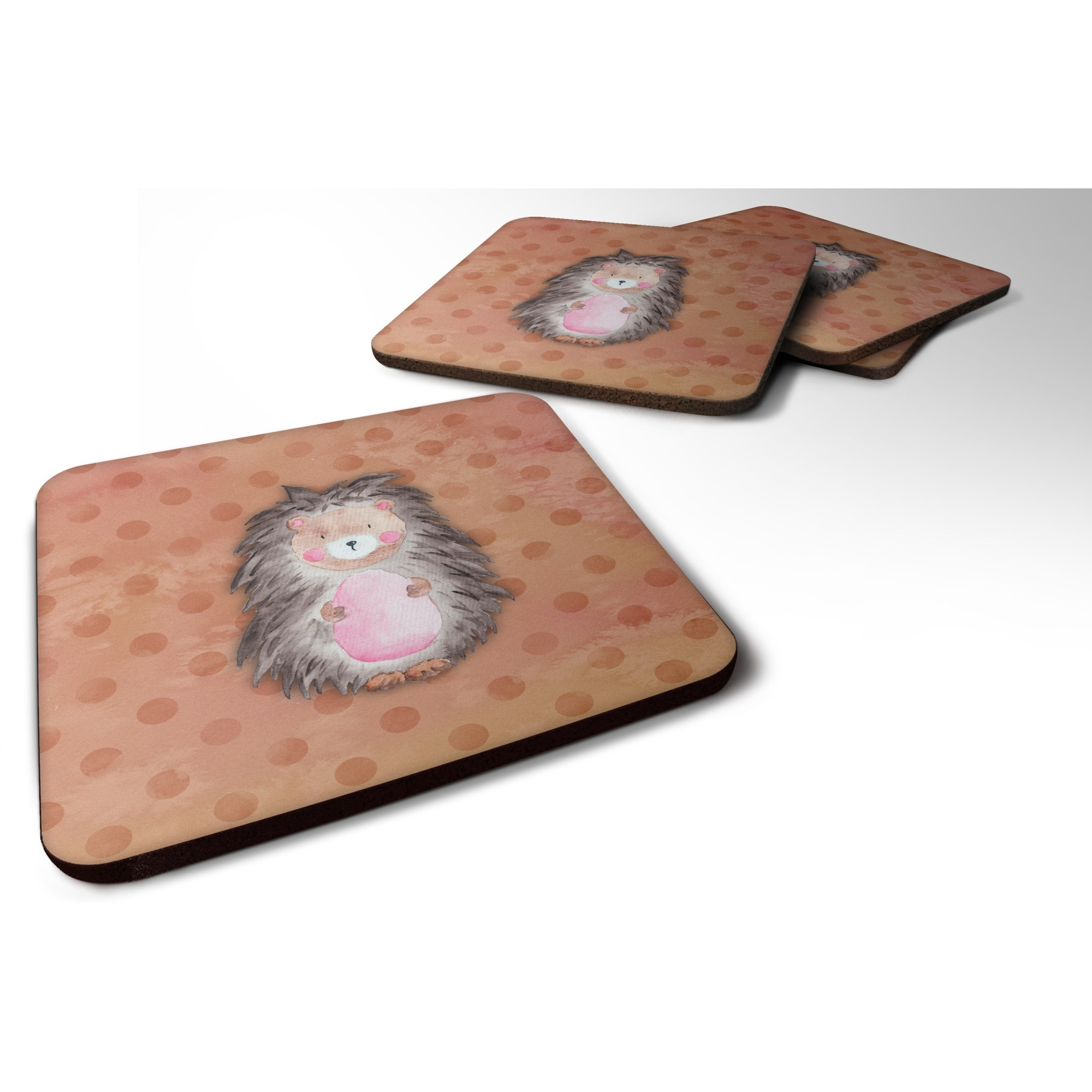 &quotCaroline's Treasures Polkadot Hedgehog Watercolor Decorative coasters, 3.5, Multicolor"