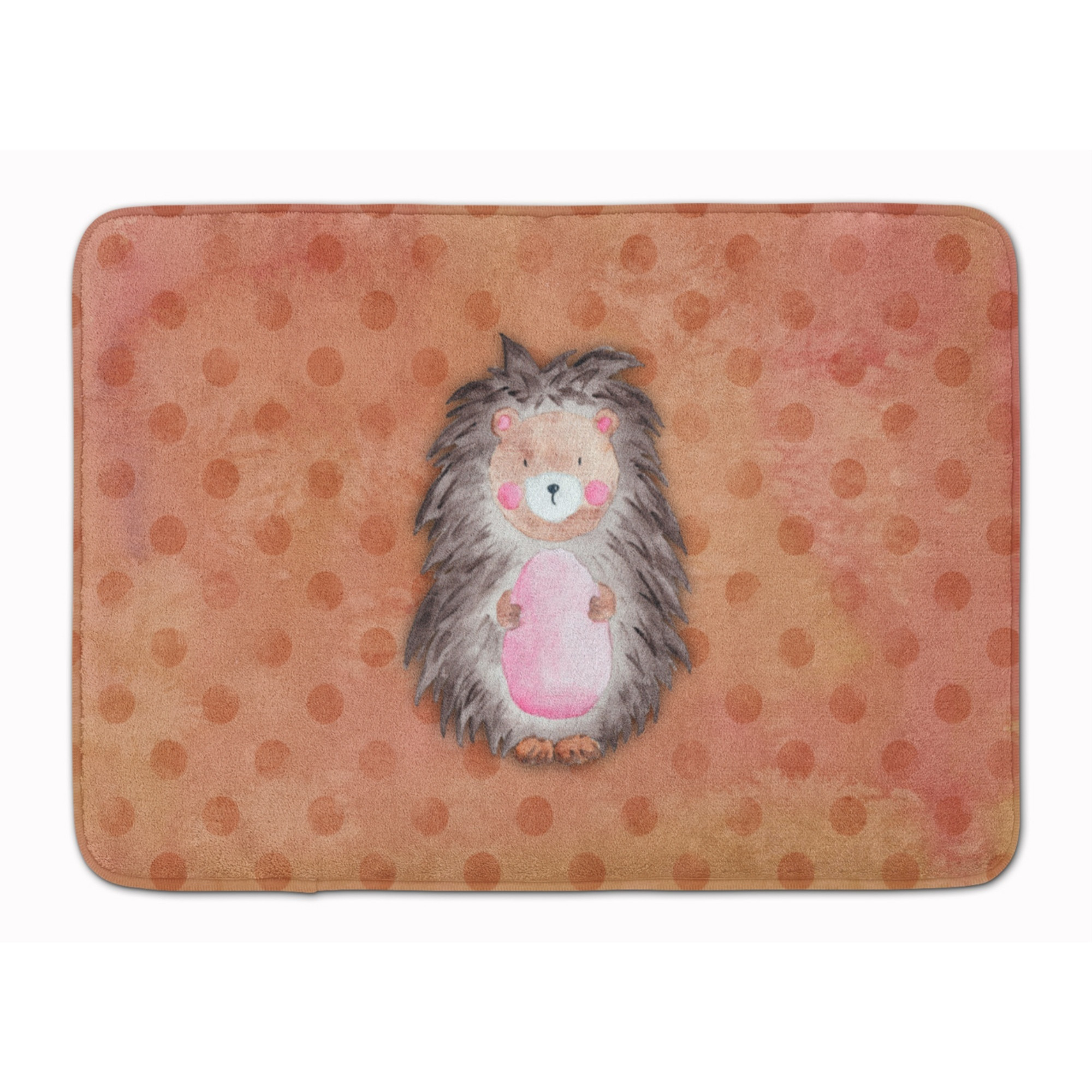 &quotCaroline's Treasures Polkadot Hedgehog Watercolor Floor Mat, 19"&quotH x 27"&quotW, Multicolor"