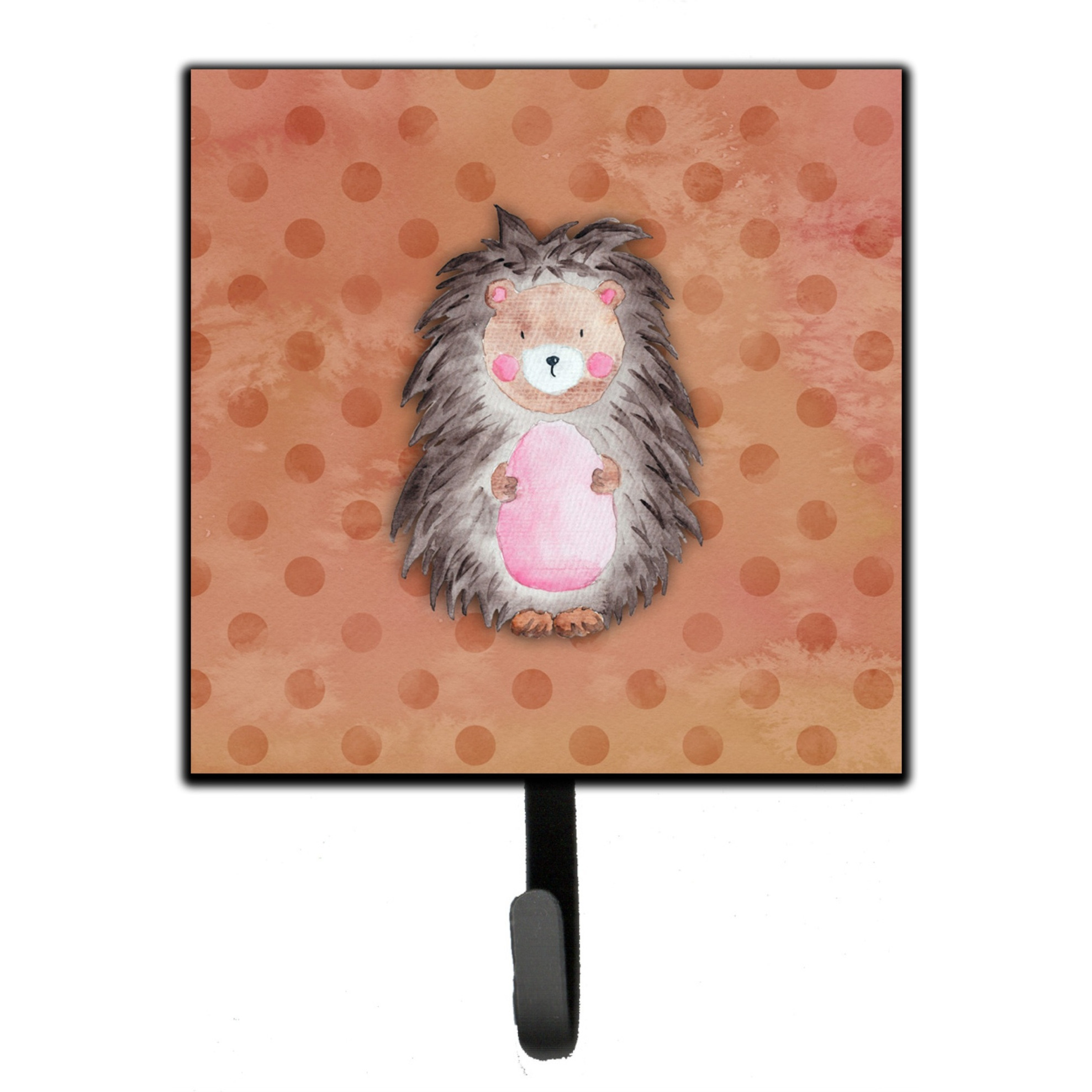 &quotCaroline's Treasures Polkadot Hedgehog Watercolor Wall Hook, Small, Multicolor"