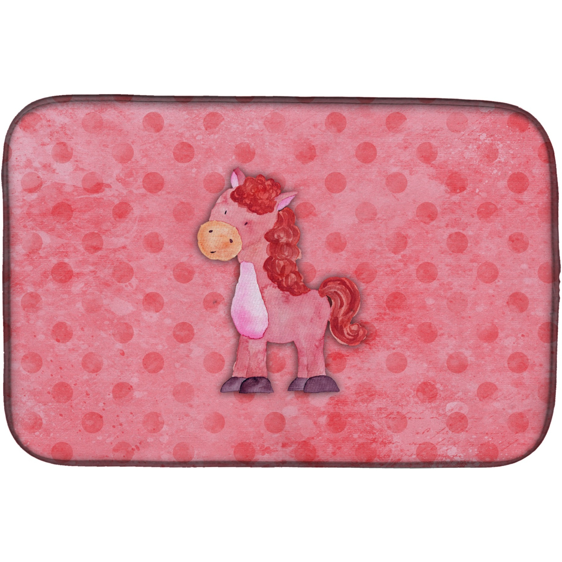 &quotCaroline's Treasures Polka dot Horse Watercolor Dish Drying Mat, 14"" x 21"", Multicolor"