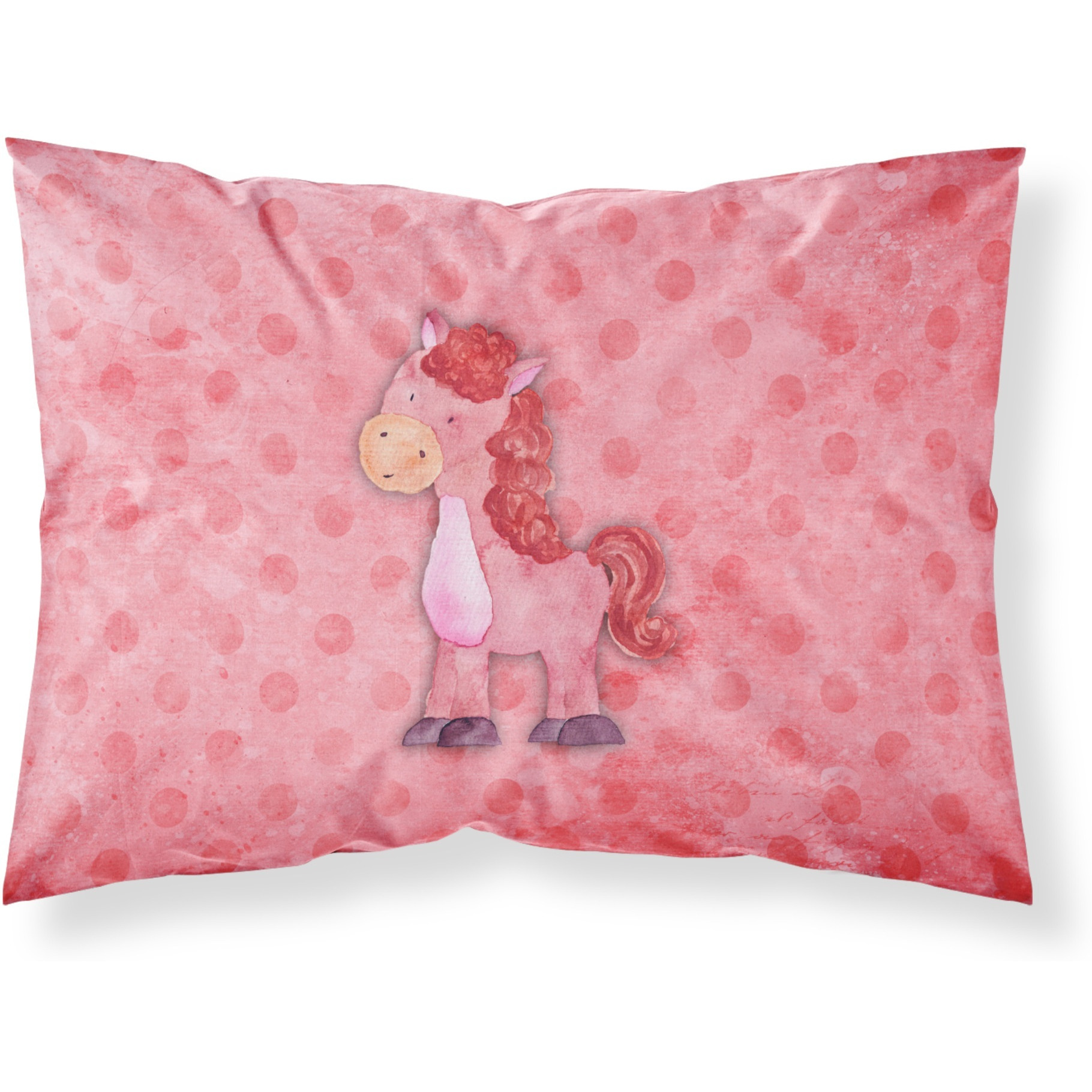 &quotCaroline's Treasures Polkadot Horse Watercolor Printed, Polyester, 250 Thread count, Envelope closure Pillowcase, Standard, Multicolor"