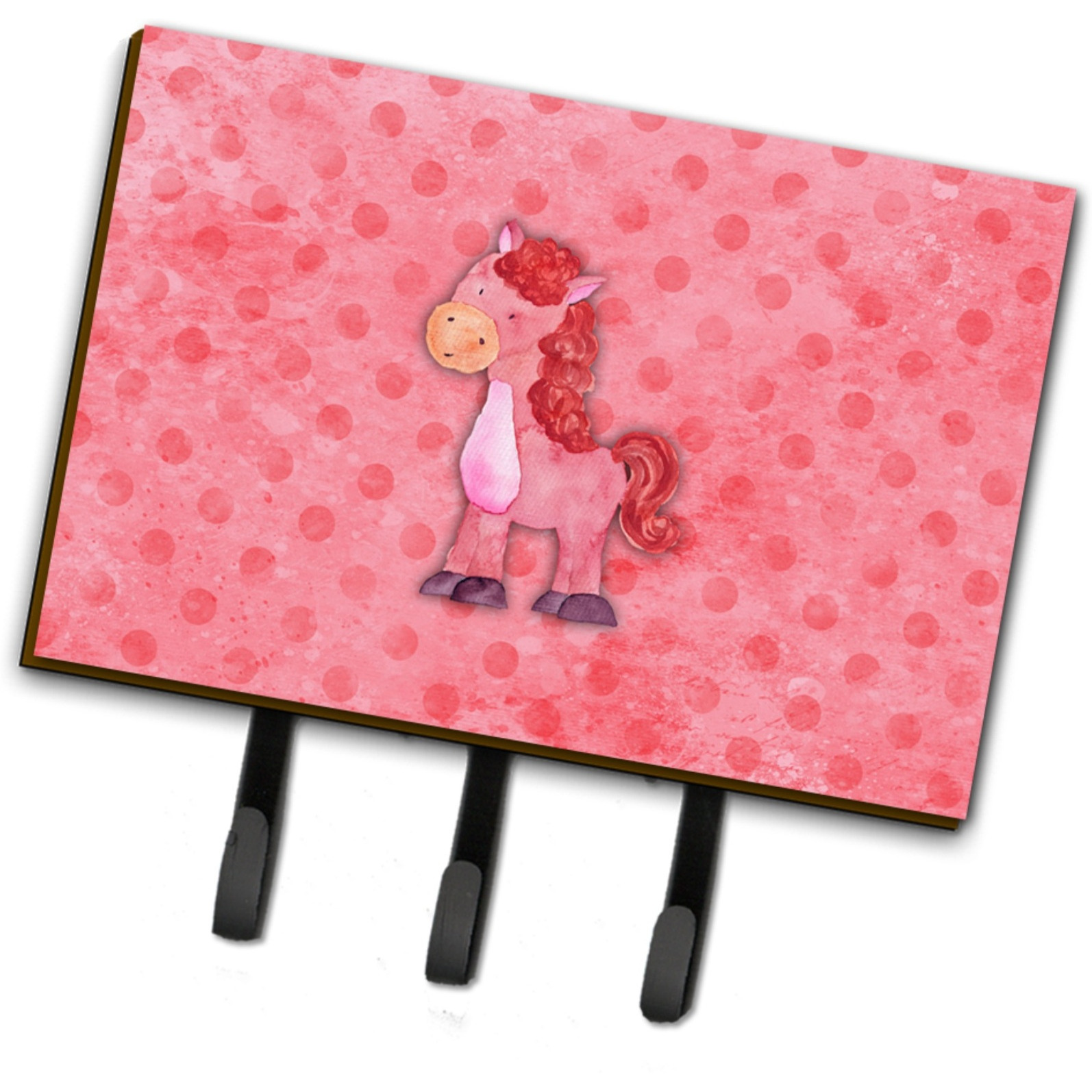 &quotCaroline's Treasures Polkadot Horse Watercolor Wall Hook, Triple, Multicolor"