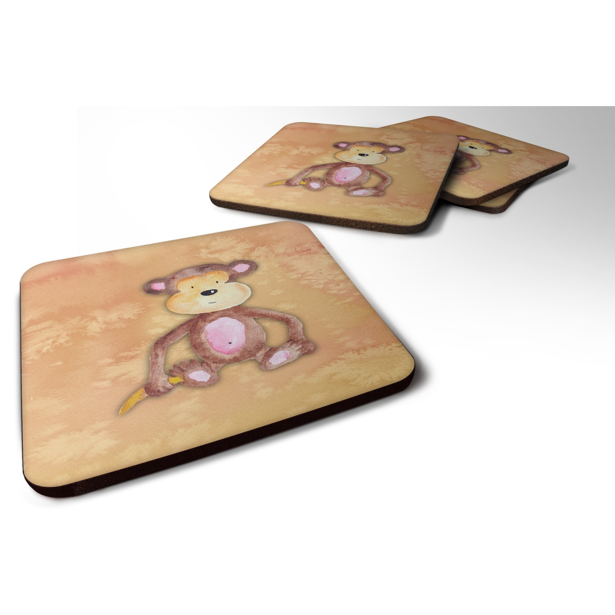 &quotCaroline's Treasures Monkey Watercolor Decorative coasters, 3.5, Multicolor"