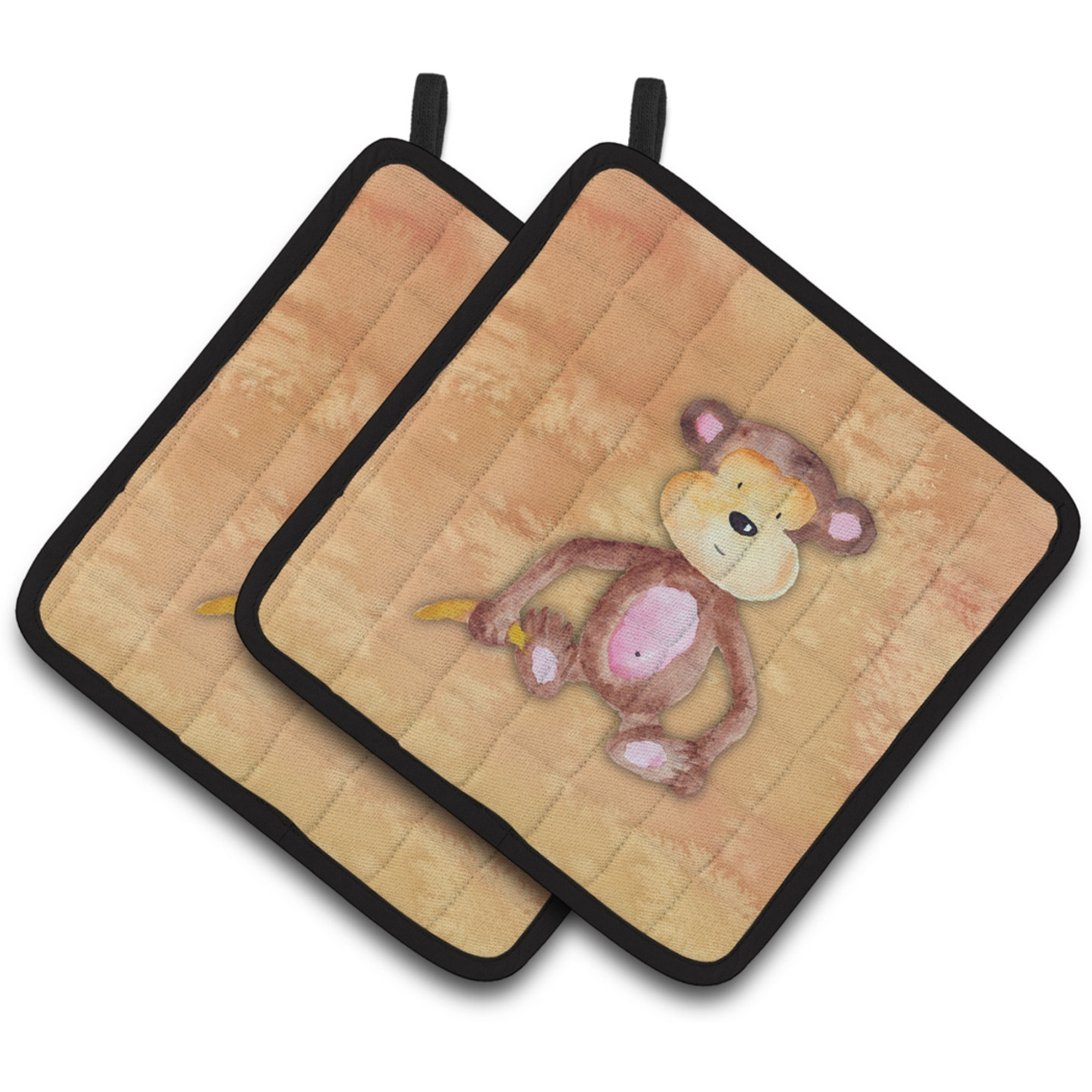 &quotCaroline's Treasures Monkey Watercolor Decorated pot holder, 7.5"&quotH x 7.5"&quotW, Multicolor"