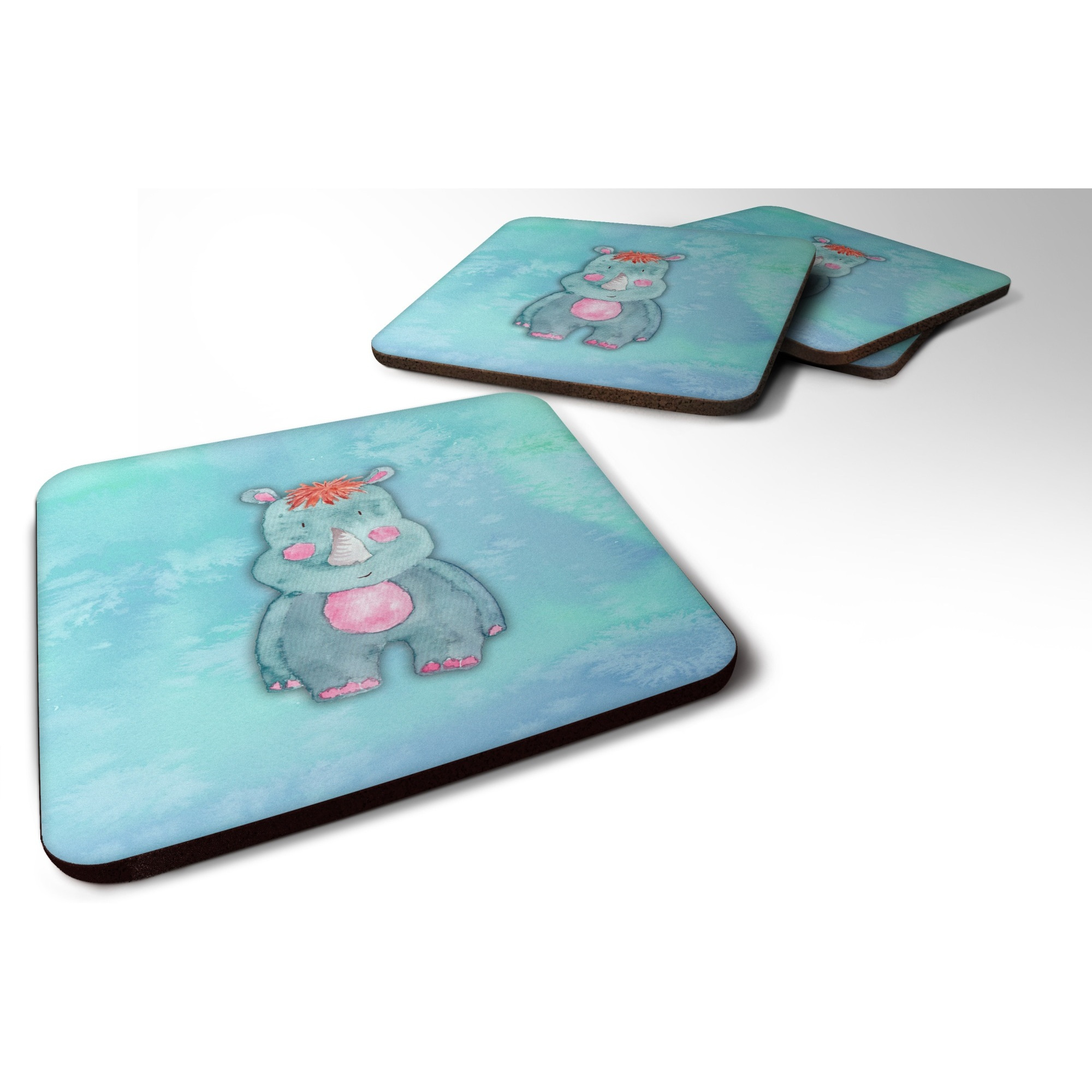 &quotCaroline's Treasures Rhinoceros Watercolor Decorative coasters, 3.5, Multicolor"