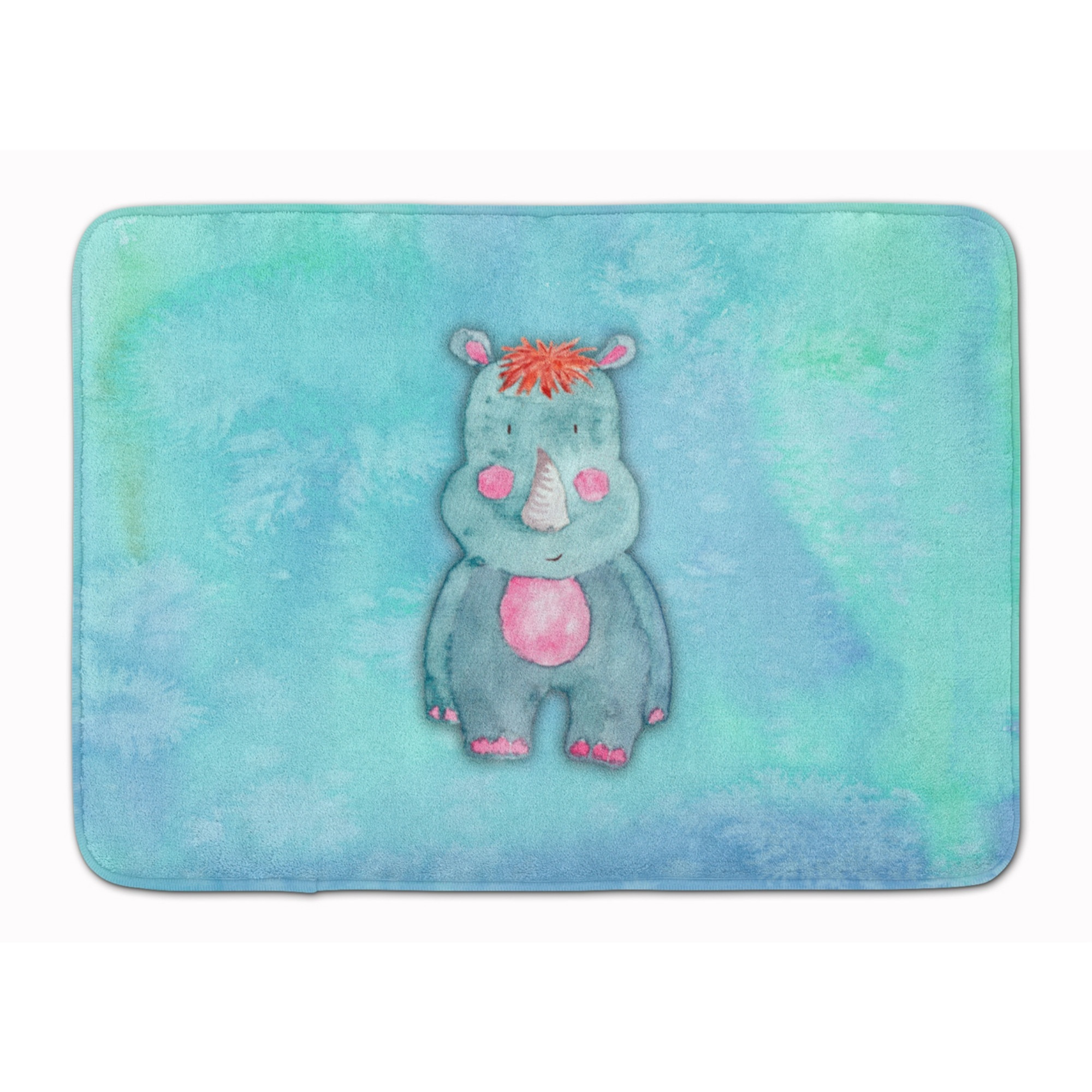 &quotCaroline's Treasures Rhinoceros Watercolor Floor Mat, 19"&quotH x 27"&quotW, Multicolor"