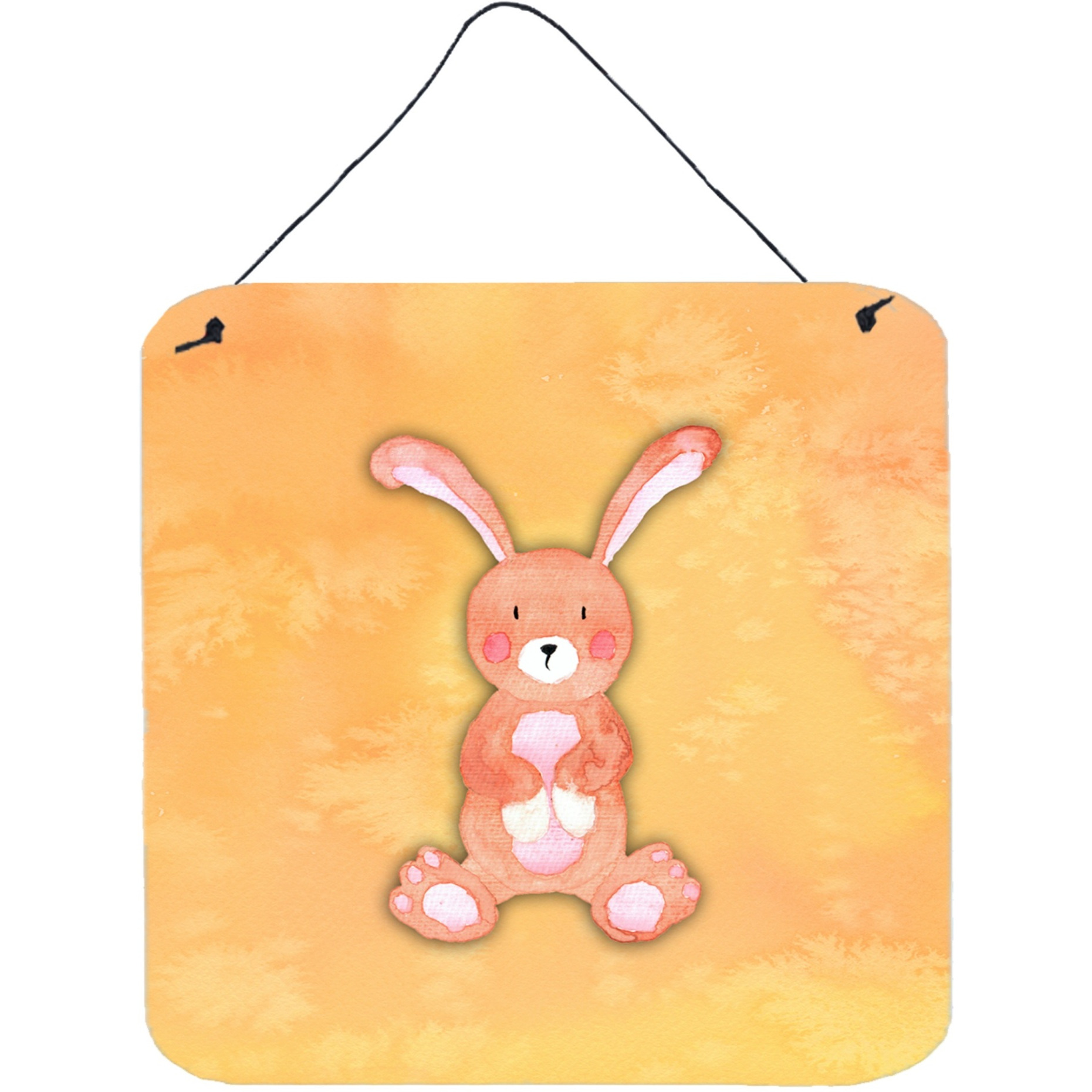&quotCaroline's Treasures Rabbit Watercolor Metal Print, 6"&quotH x 6"&quotW, Multicolor"